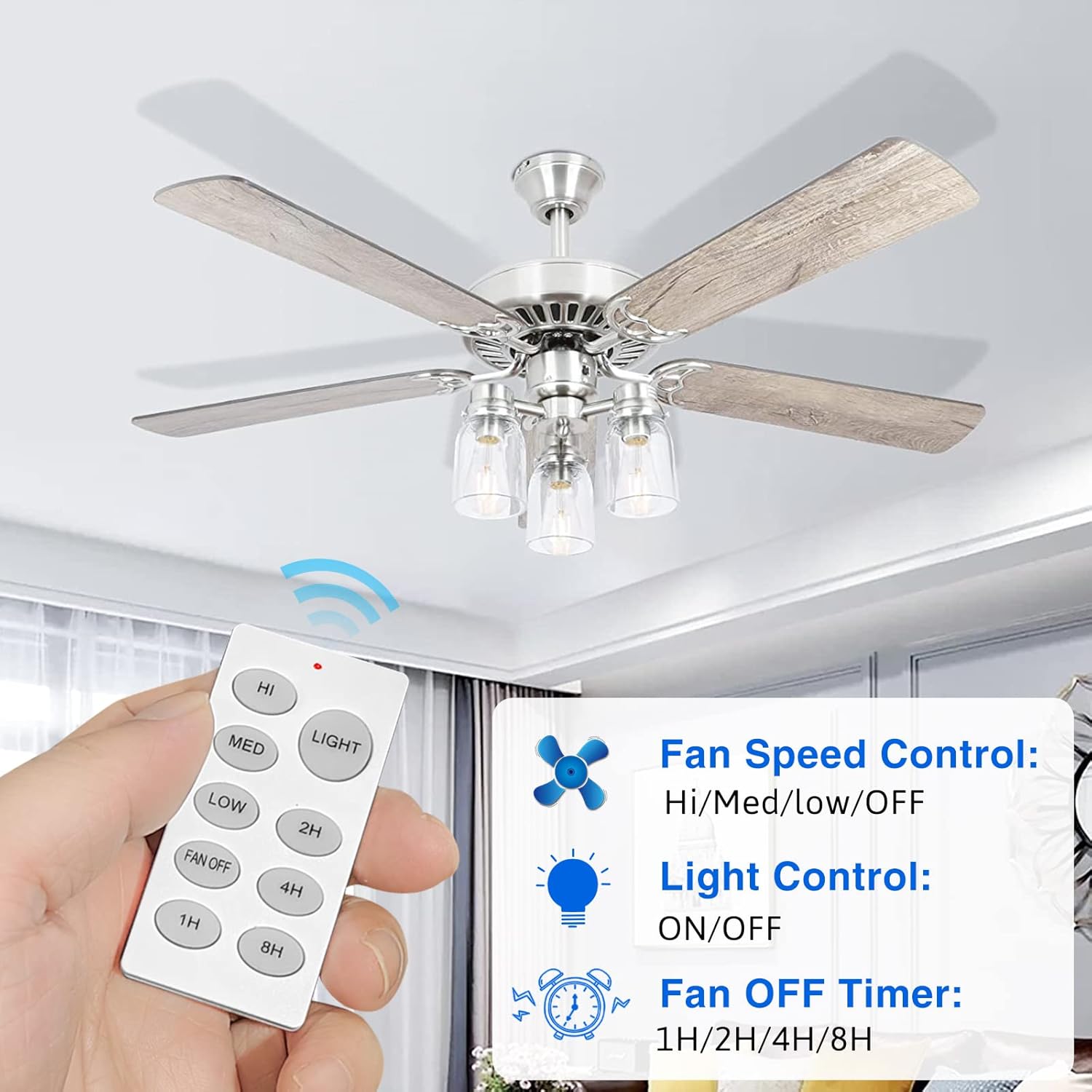天井ファンリモートコントロールキット ユニバーサルワイヤレス壁スイッチマウントコントロール レシーバーファン付き ライトタイミングス