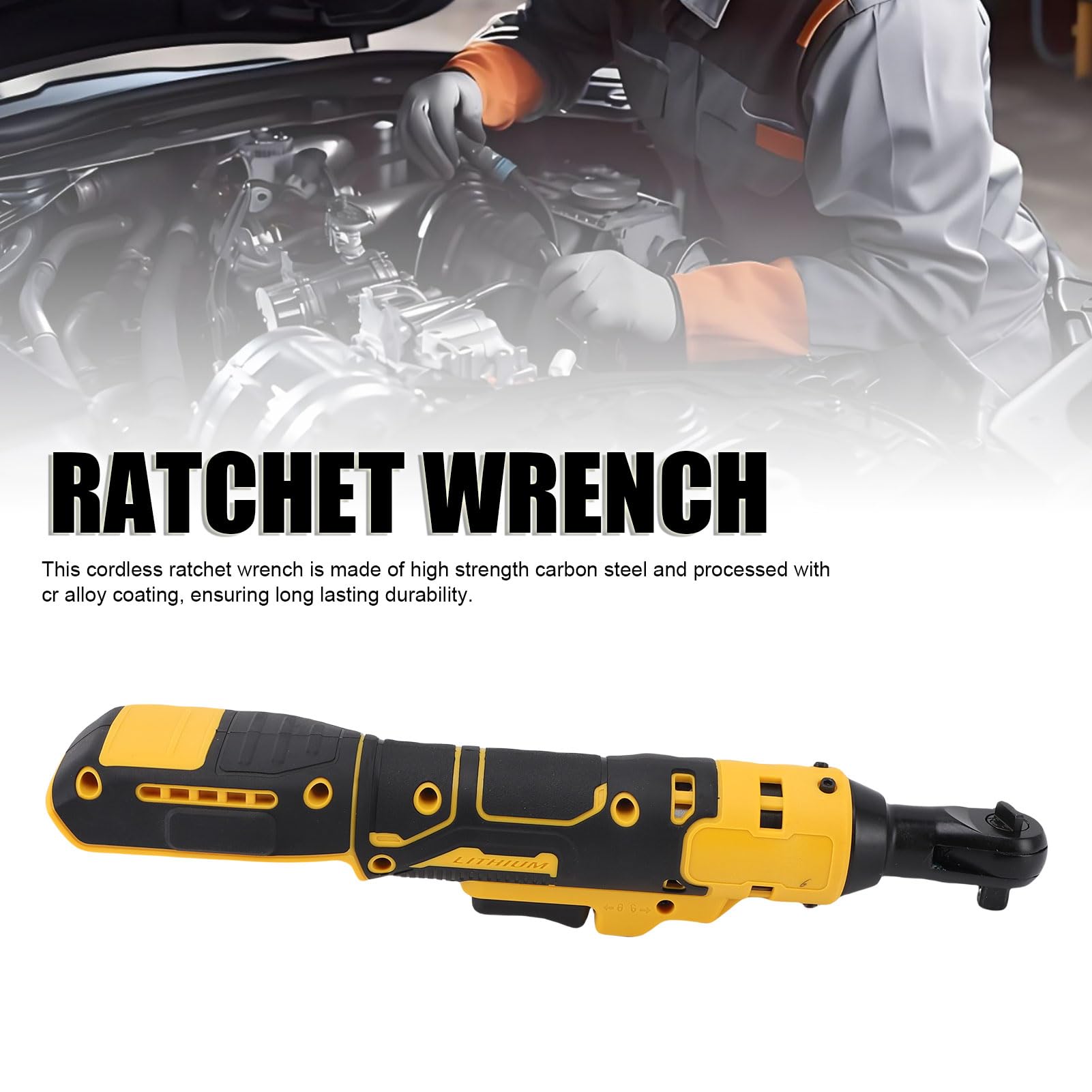 Fockety Avvitatore a Cricchetto Elettrico Senza Fili, 160 Nm, Attacco | Motore brushless, 300 giri/min, testina compatta, ricaricabile, per riparazioni auto e manutenzione domestica