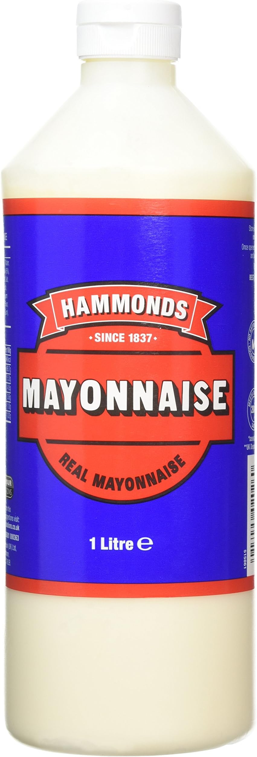 Hammonds Mayonnaise 1 Litre (Pack of 3)