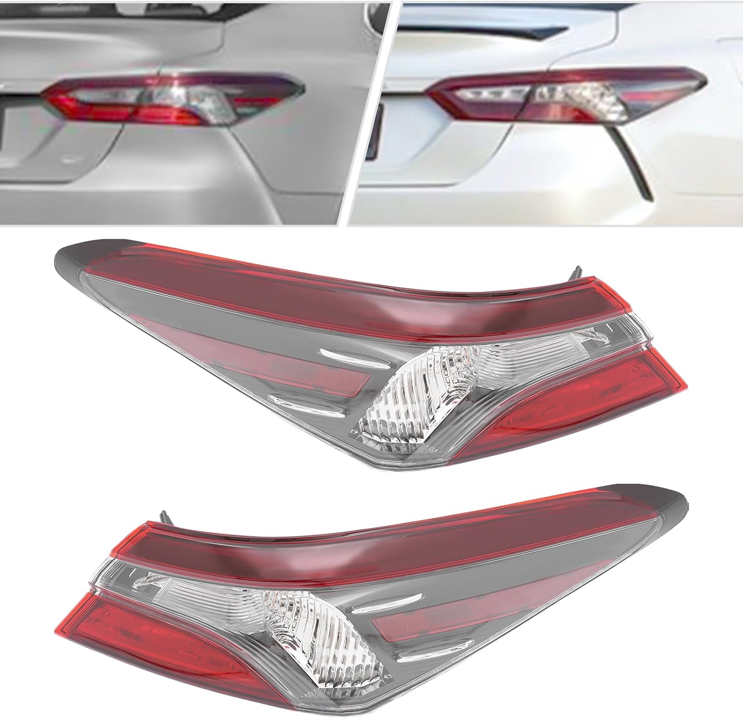 For 2021-2023 Toyota Camry LE SE Rear Outer Tail Light, LED Tail Light Assembly Compatible with OEM 8155006A20 8156006A20 TO2805159 TO2804159 (A pair)