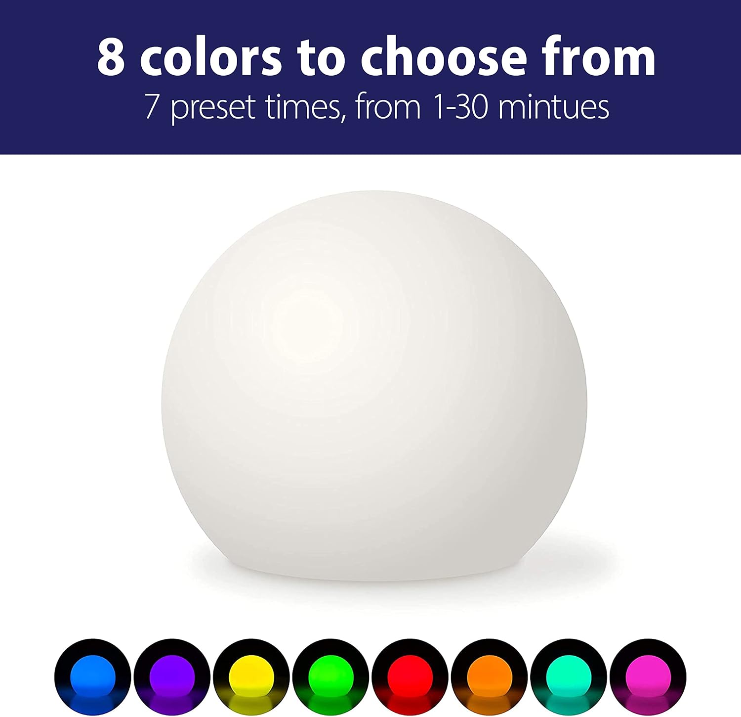 Soft Glow Silent Timer & Color Changing Light for Baby Kids and Teachers, at Home Night Light or Timed Classroom Activities, Portable and Rechargeable