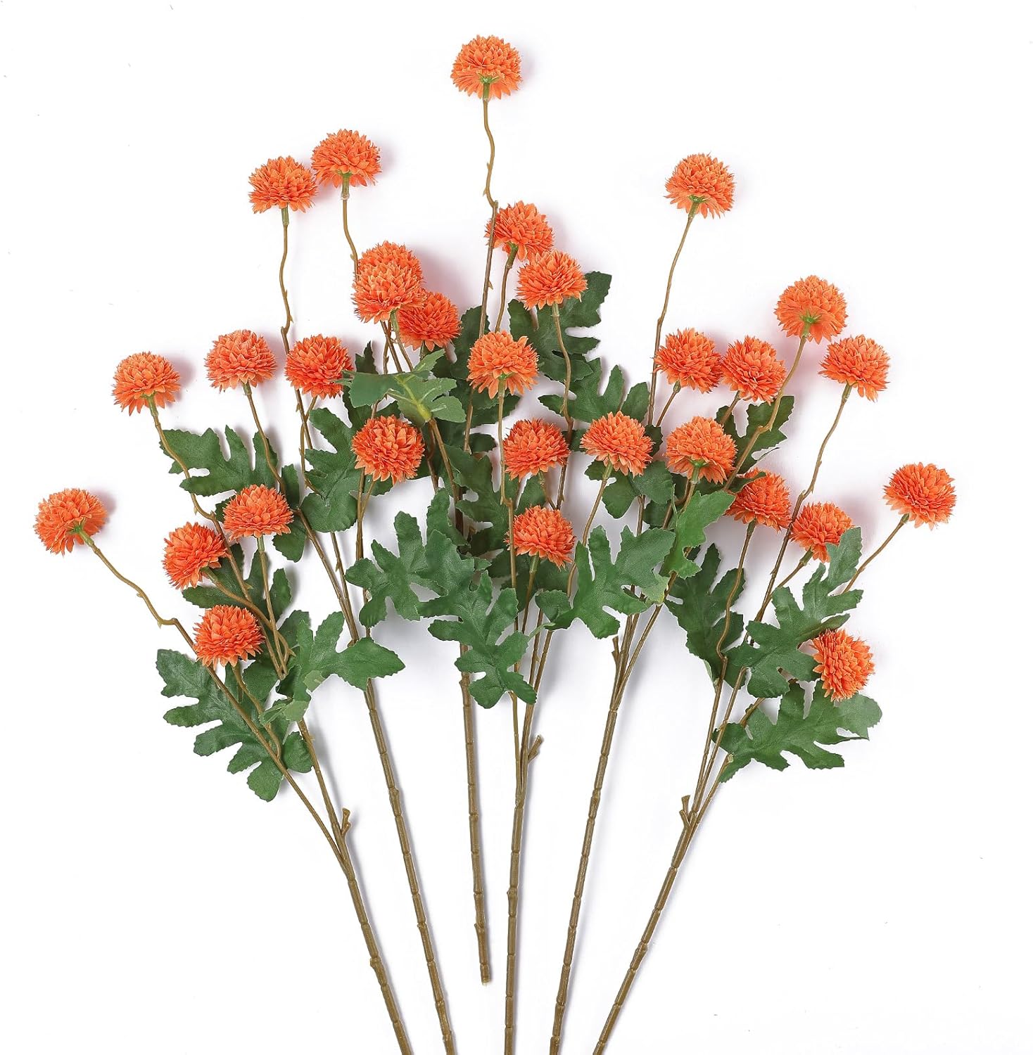 mizii 6Pcs Purple Fake Silk Pompon Mum Artificial Flowers Bulk Small Faux Chrysanthemums with Stems Realistic Floral Decorations for Wedding DIY Bouquet Centerpieces Shower Vase Home Decor (Purple)