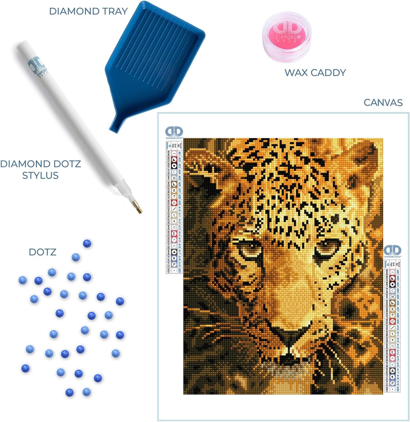 DIAMOND DOTZ Jaguar Prowl Art Craft Kit, Diamond Painting Kit for Adults, 14x10.8in