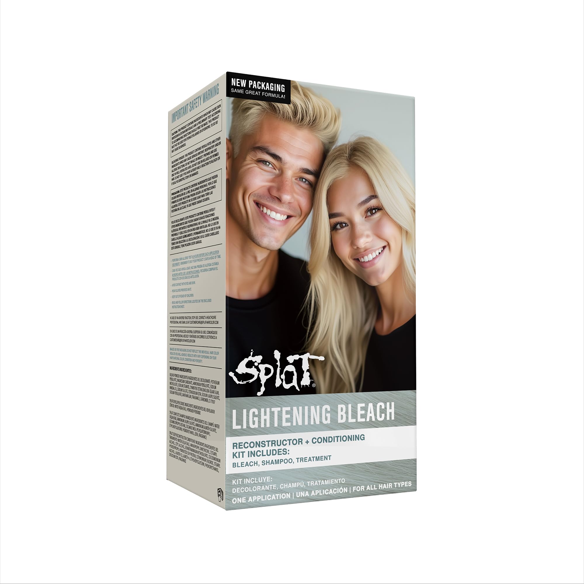 Splat Lightening Bleach Kit, 1 Application, Includes Oxide, Lightening Bleach Powder, Complete Shampoo & Deep Reconstructor Conditioner, Hair Bleach Kit Lifts 3-5 Levels, Vegan & Cruelty Free