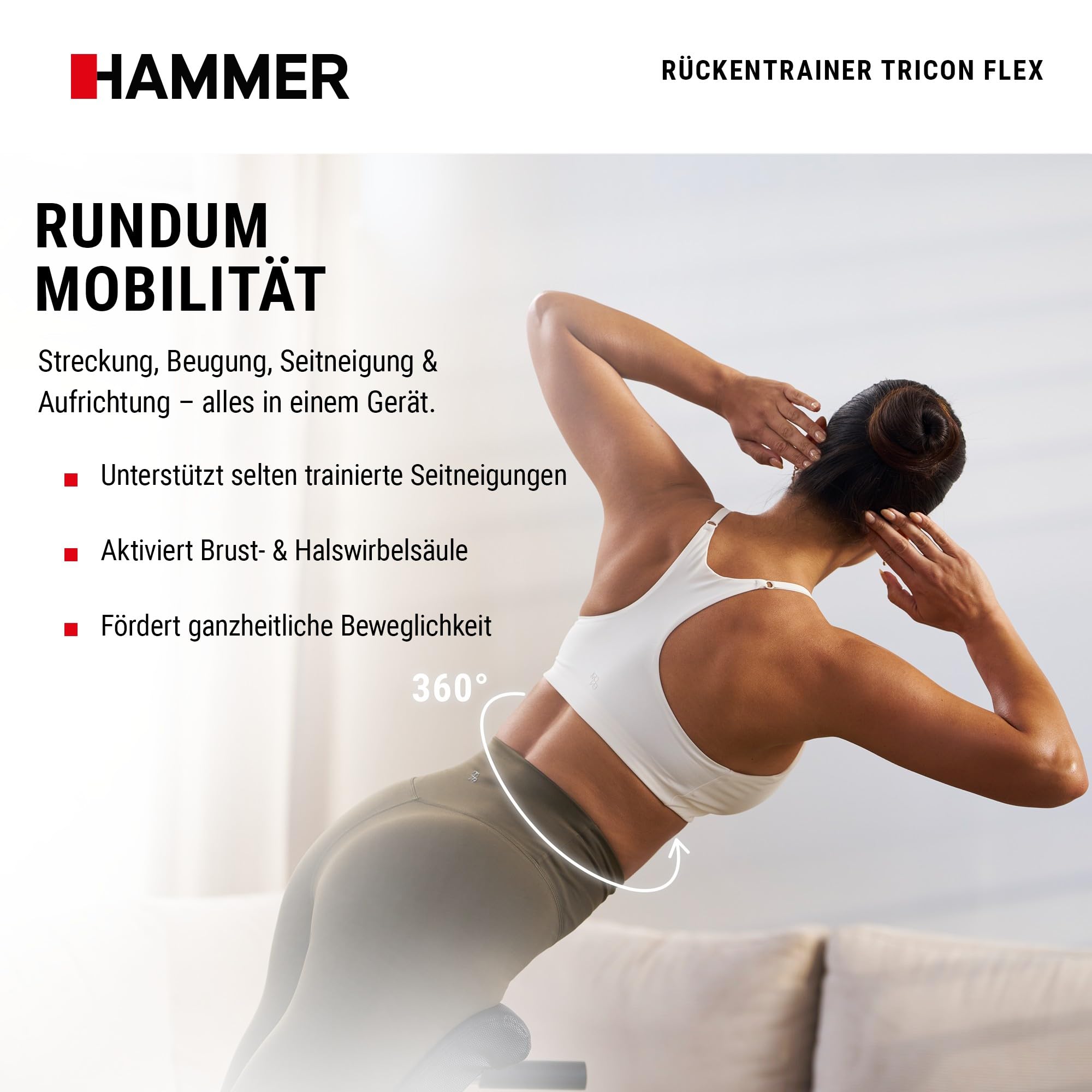 HAMMER Tricon – Rückentrainer Hyperextension Bank Multifunktionale Trainingsgeräte Bauchtrainer