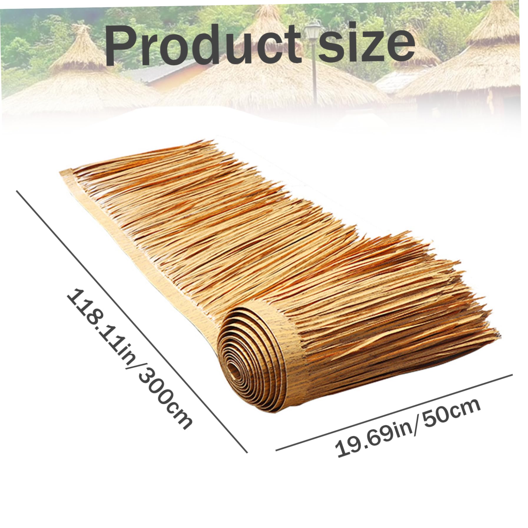 Tiki Paja Rollo 20x118in Techo Artificial de Paja Mexicano Hierba Ciega Antiflaming Rollos de Palma para Palapa Hut Tiki Bar