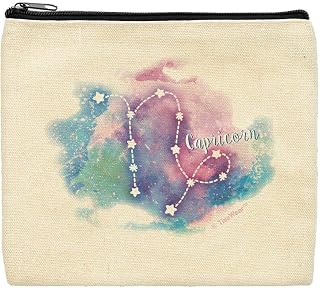 Capricorn Canvas Makeup Bag Capricorn Constellation Makeup Bag Nebula Galaxy Bag Zip Makeup Bag