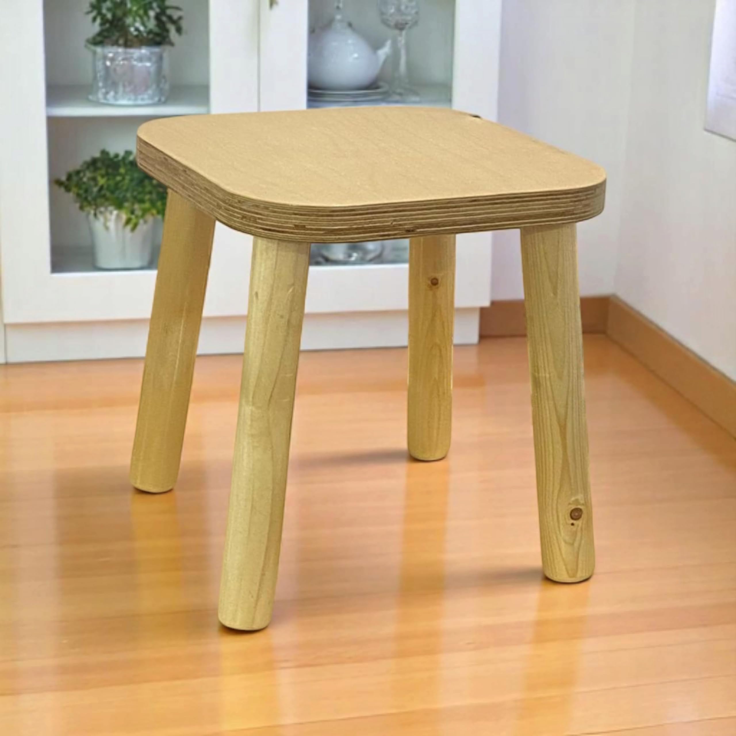 Kiddery Montessori Wooden Stool | Stool for Kids | Sturdy Sitting Stool | Eco-Friendly | Versatile | Assembled Four-Legged | Super Strong | Lightweight & Durable | Non-Toxic Paints | 2-8 Yrs | Natural-image-14