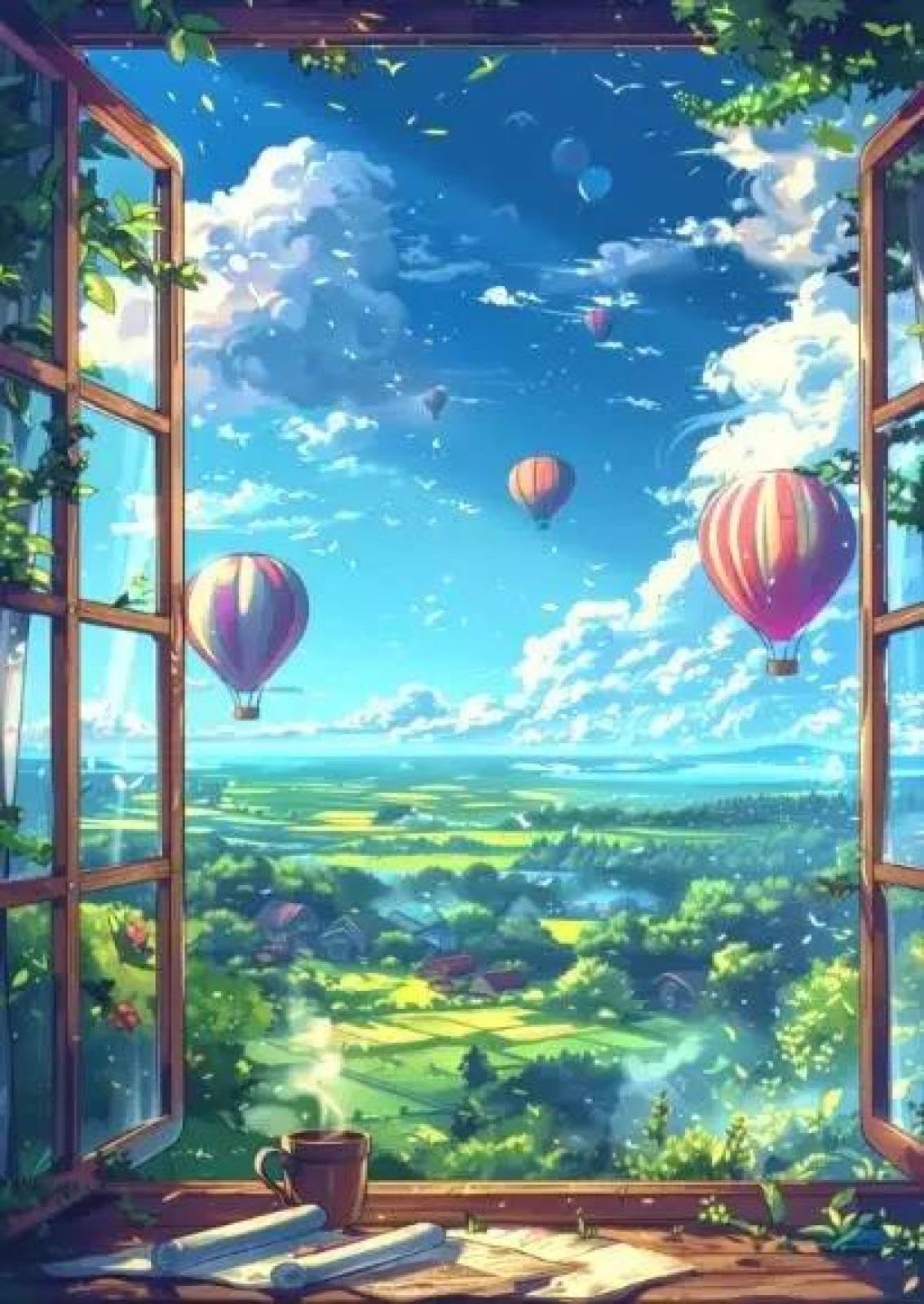 SHINERING Abstract Beach Forest Anime Landscape Canvas Painting Sea Summer Beach Wall Art Poster Prints For Living Room Home Decor A15 21X30Cm Unframed