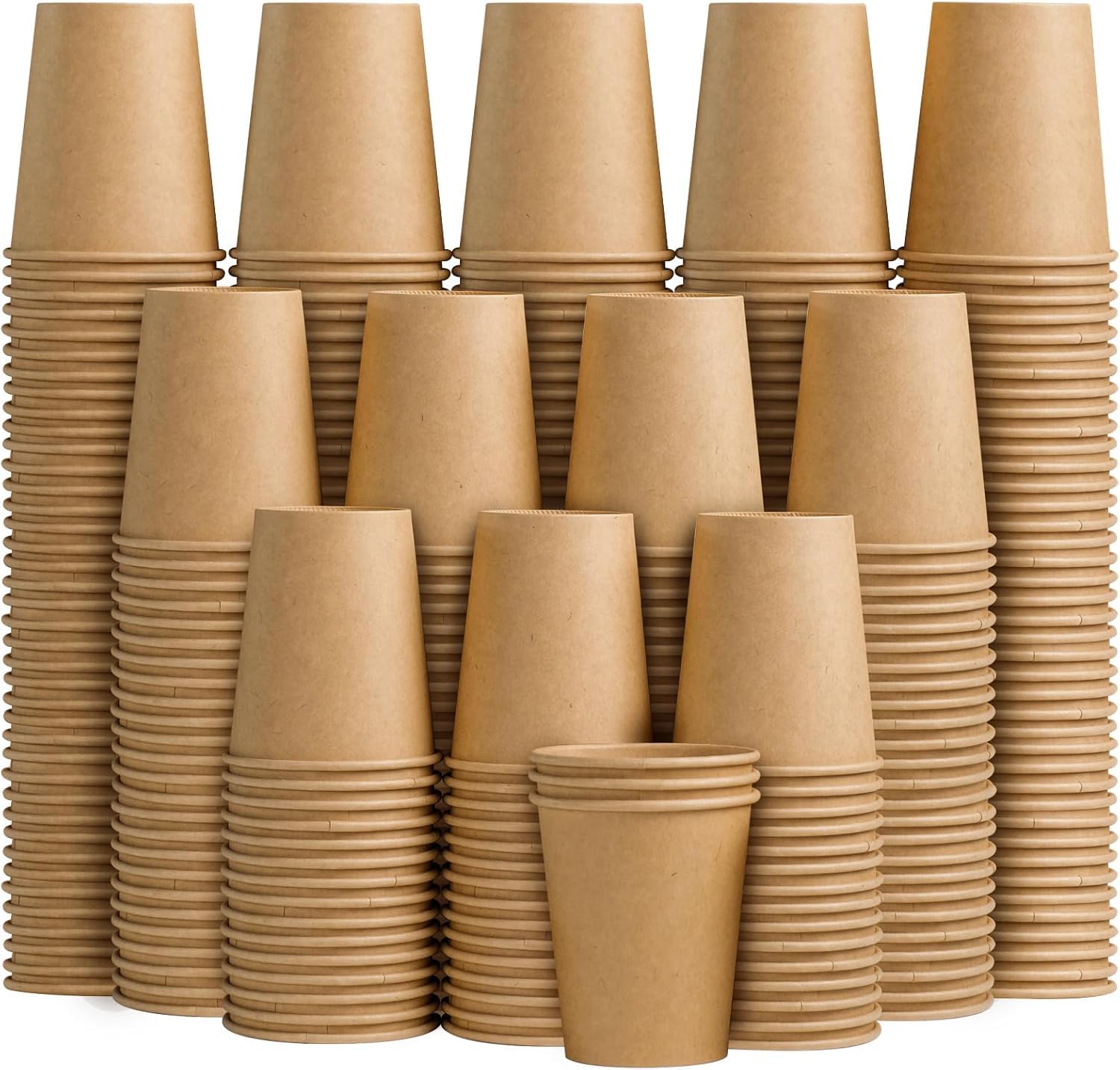 Clawsoff 180 Pack 12 oz Coffee Cups Brown Kraft Disposable Hot Paper Cups — Amazon image 9