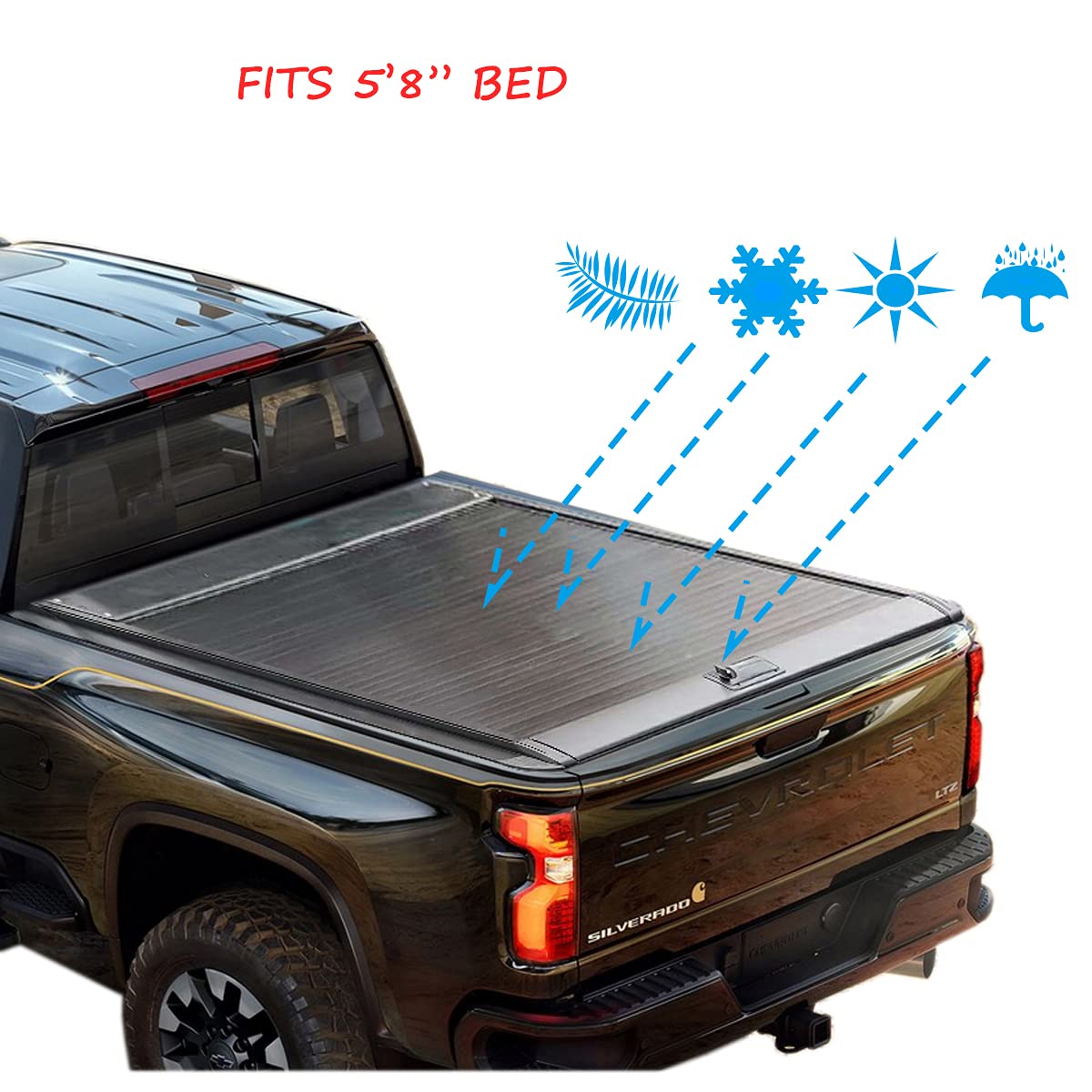 YOSAYUSA Retractable Truck Bed Tonneau Cover Hard Aluminum Rollup