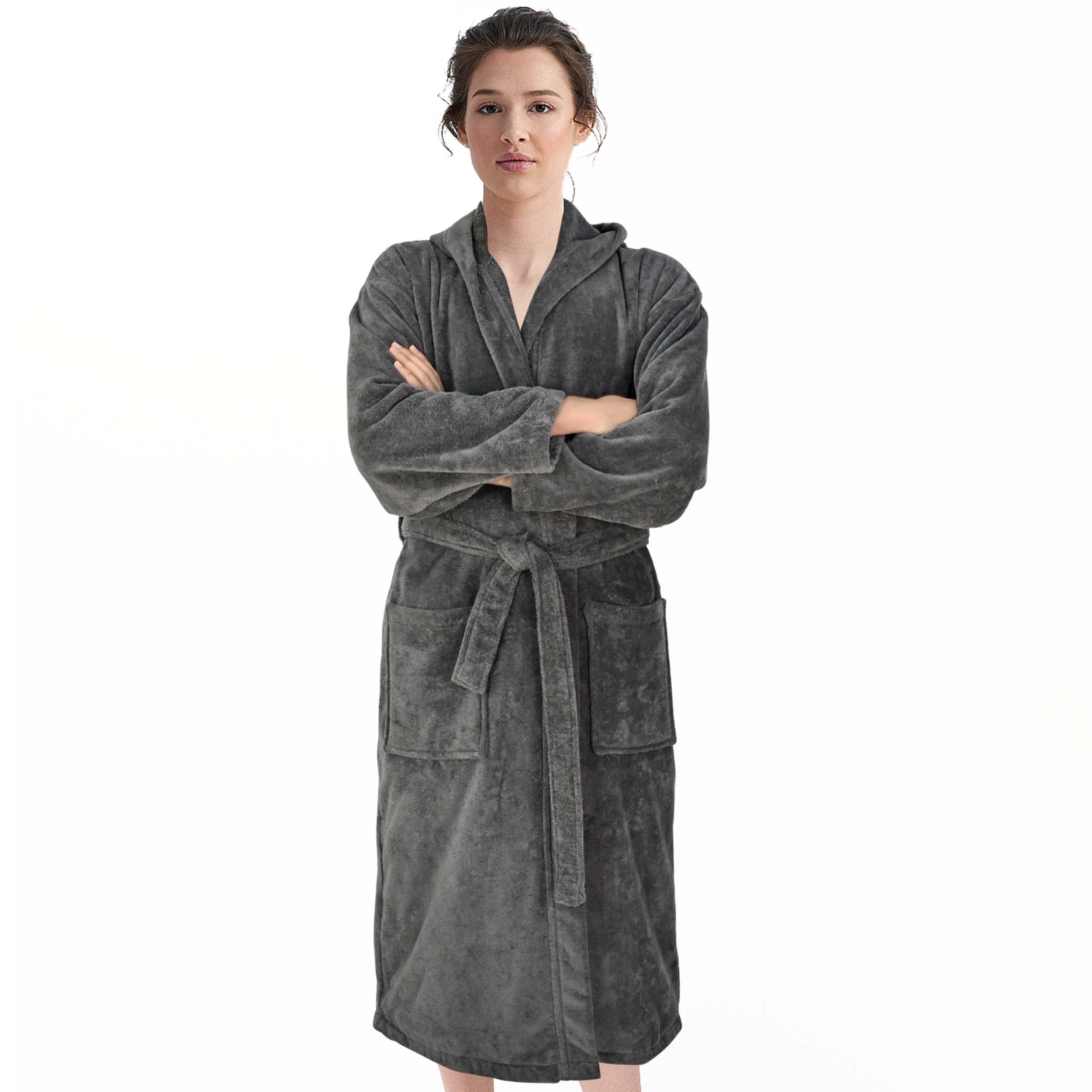 Weave Essentialsvelour Terry Towelling Bathrobe 100 Combed Cotton