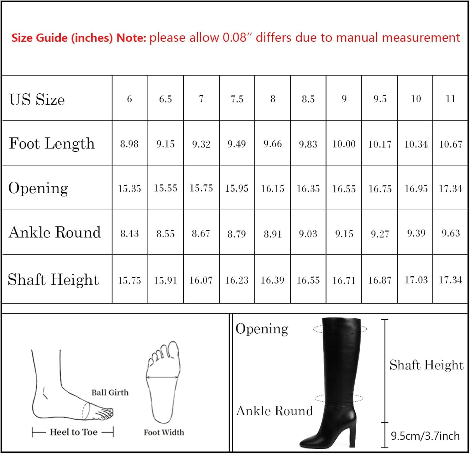 Women Knee High Boots Almond Toe Chunky Block High Heel Side Zipper Long Boots for Women - Image 8