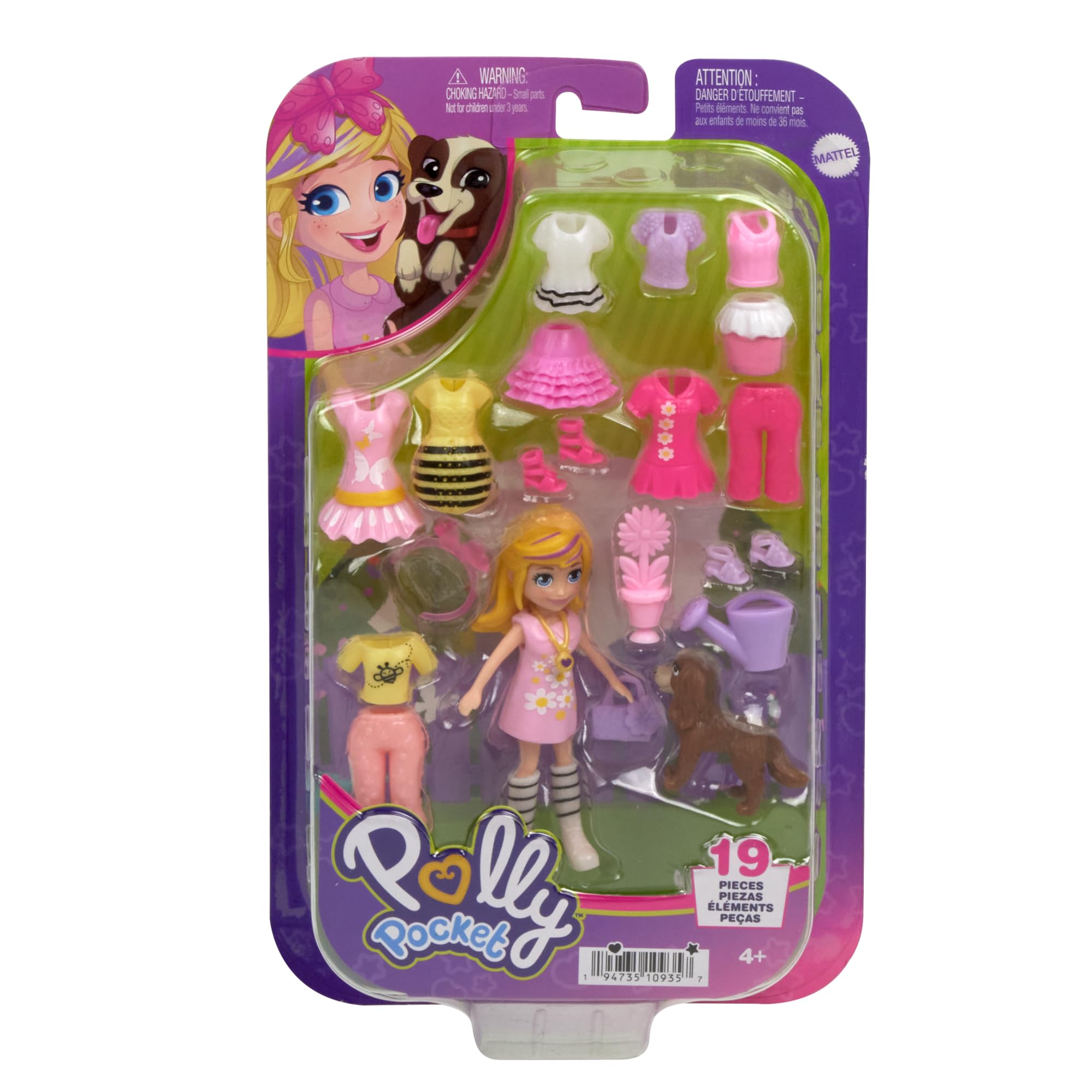 Polly Pocket Little Margot Fashion Pack - Popsicle Theme Doll & Outfits For Girls 4+