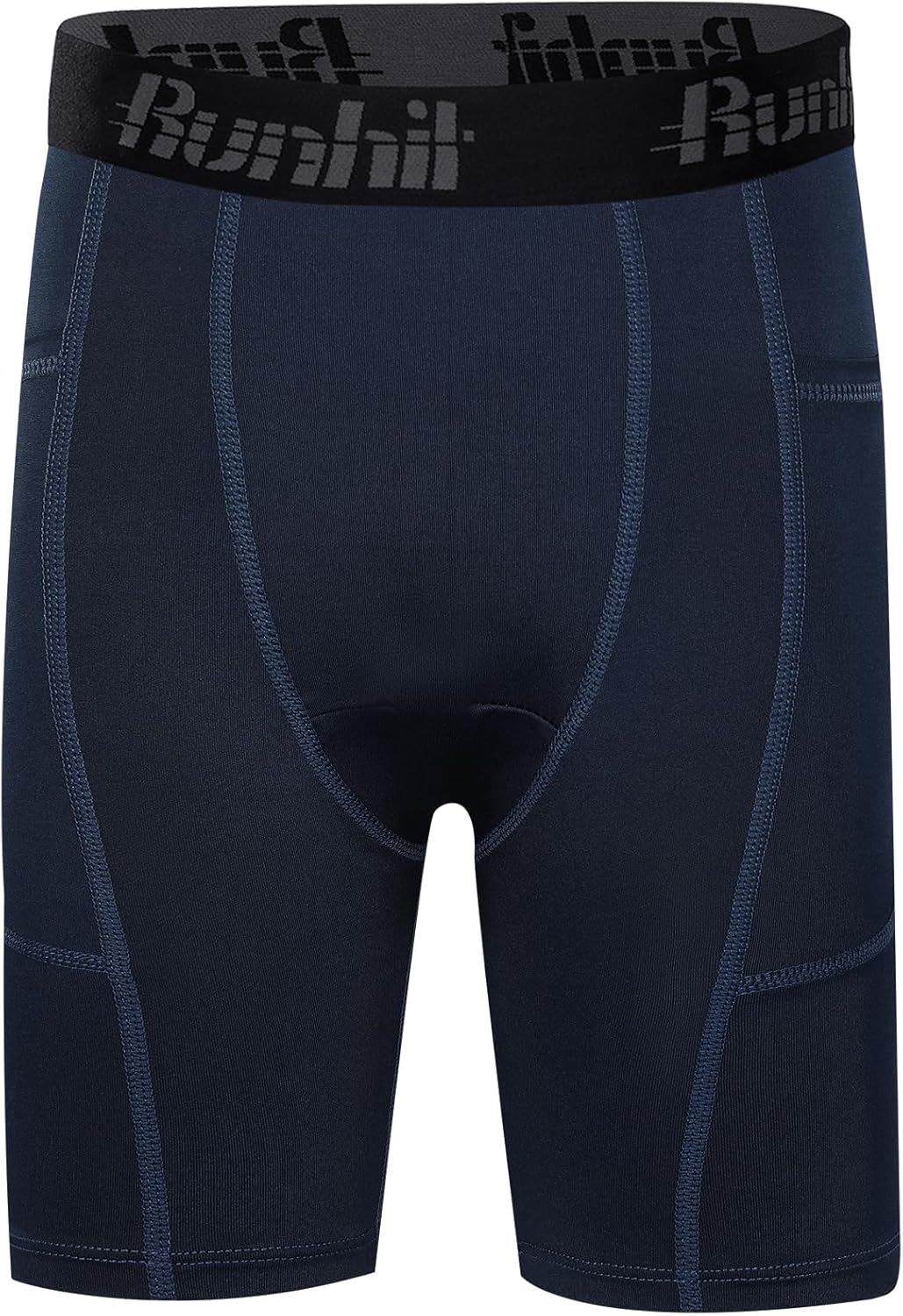 Runhit Youth Boys' Compression Shorts,Boys Performance Athletic Base Layers Underwear Sports Shorts Side Pocket - Image 6