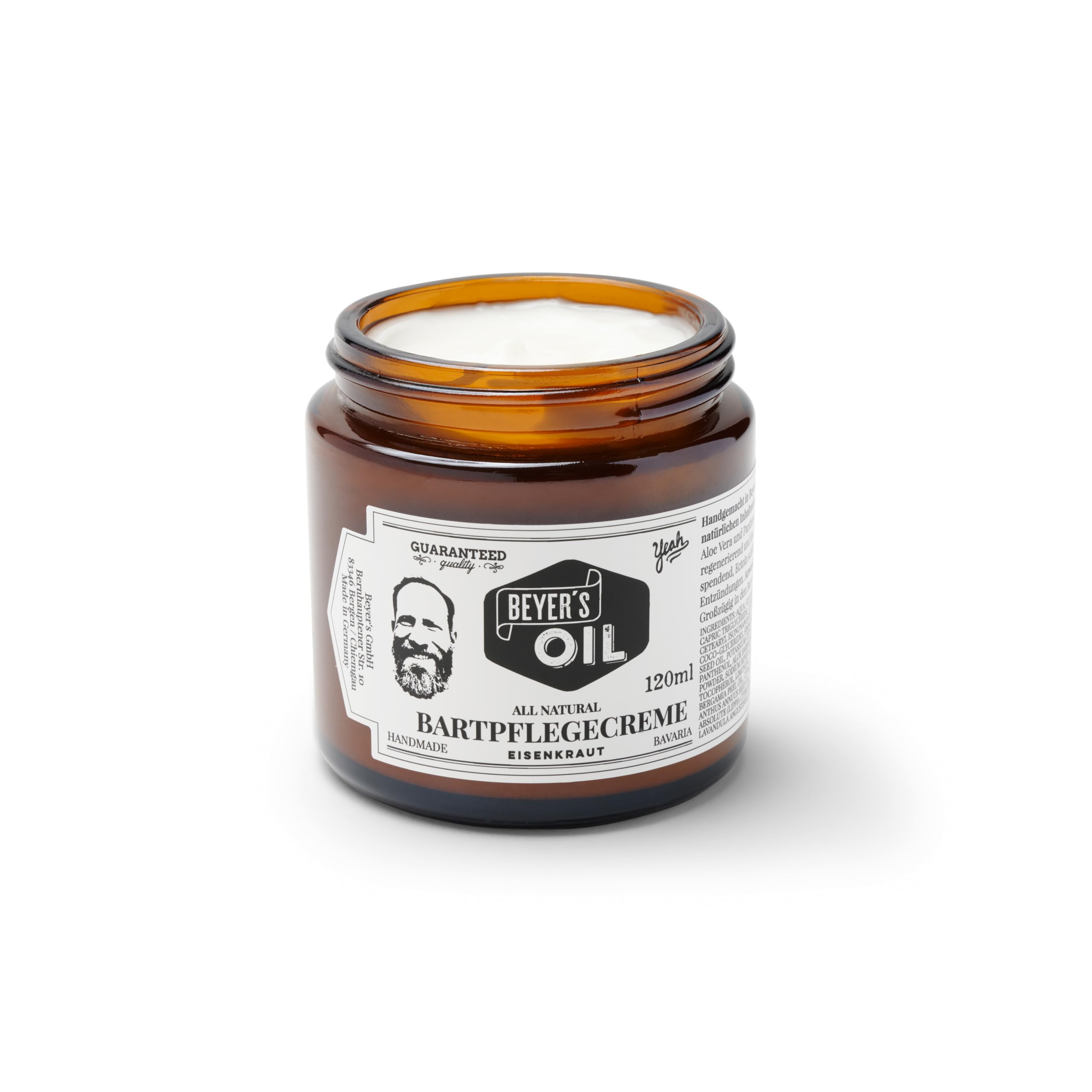 Beyer's Oil Krem do pielęgnacji brody 120 ml – intensywna pielęgnacja brody – sprawia, że broda jest gładka i miękka, zwalcza łupież