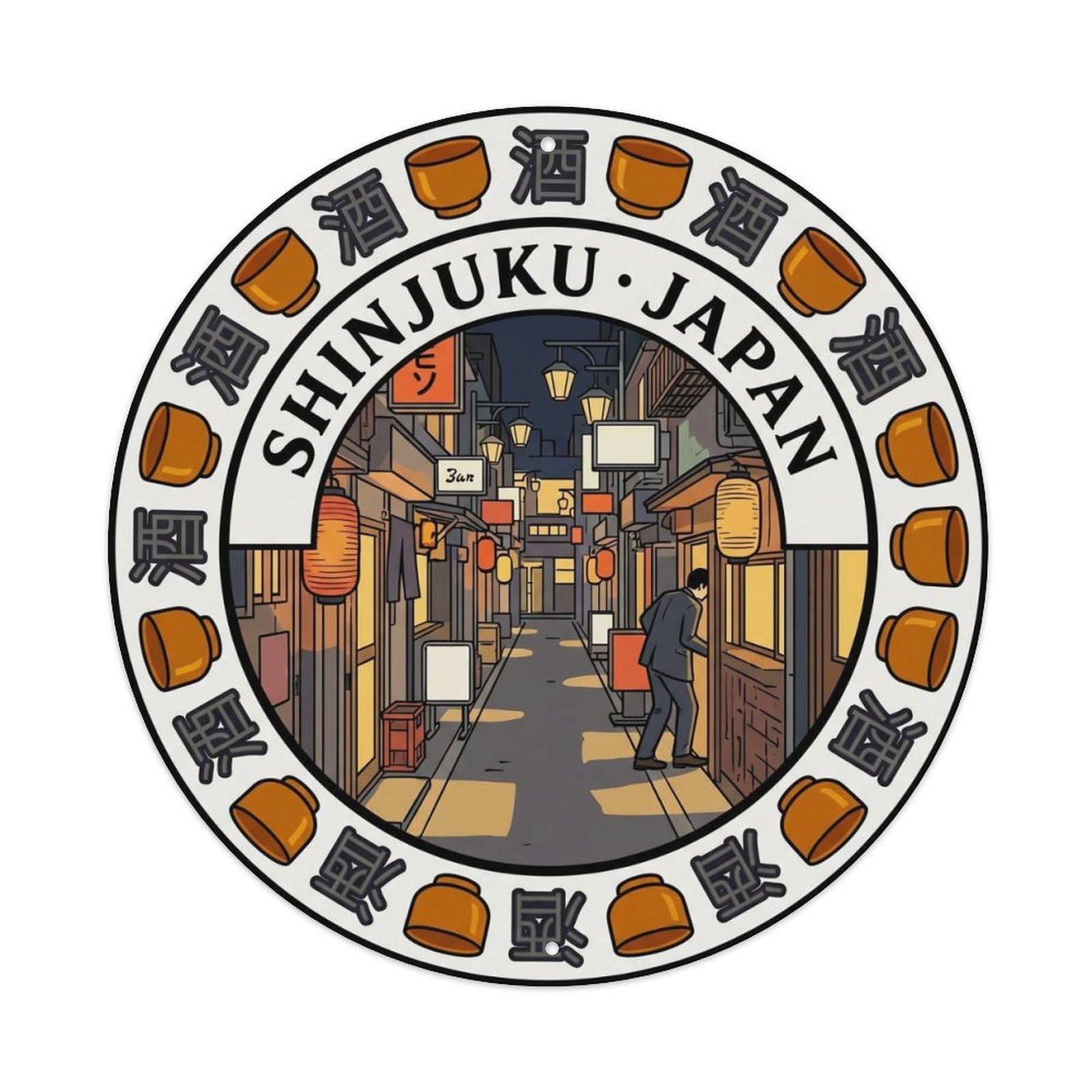 Tokyo Shinjuku Night Alley Culture Travel Metal Tin Sign