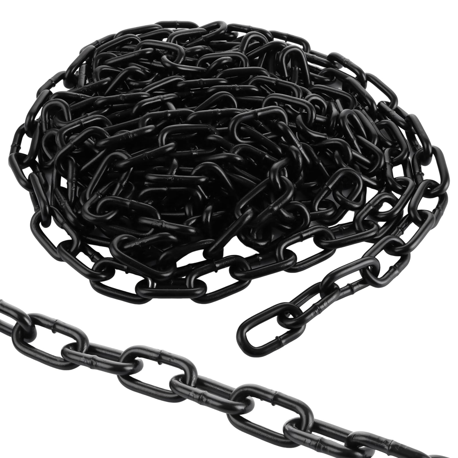Chaîne laquée noire de 4 m, Ø 8 mm en acier au carbone, chaîne à bascule, fauteuil suspendu, chaîne de sécurité pour accrocher des clôtures