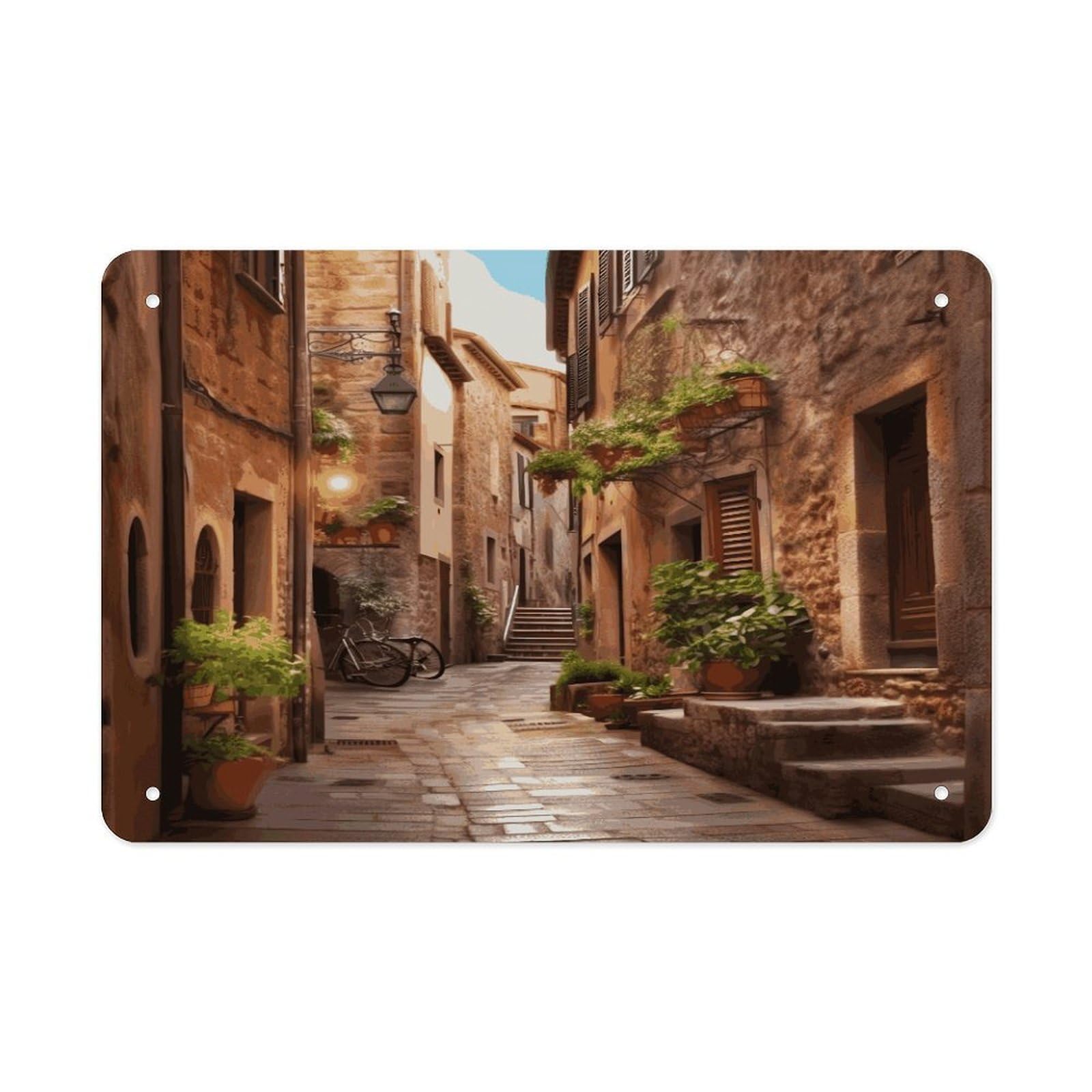 Fekiloot Style Italian Street Metal Signs Wall Art Tin Sign