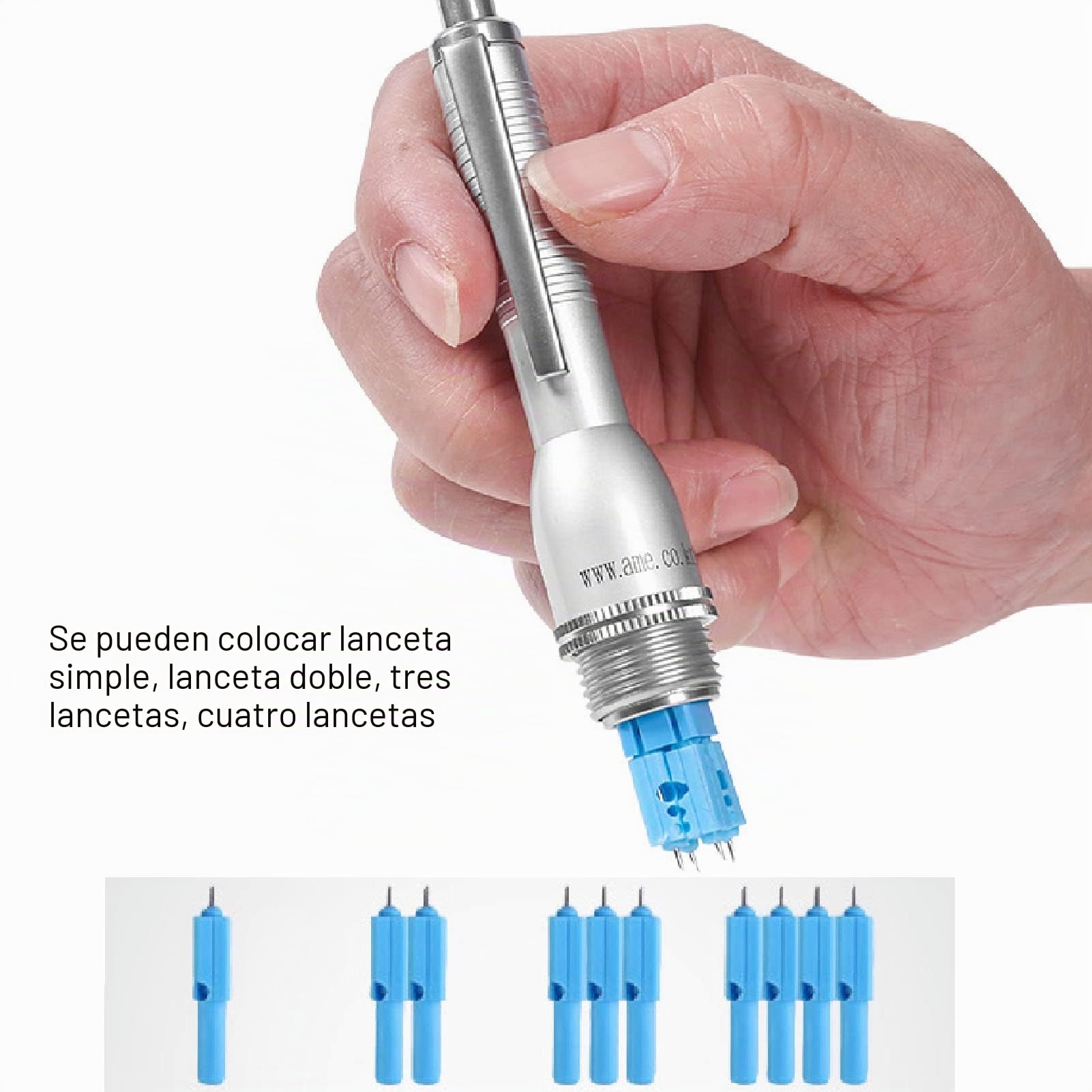 Pluma De Lanceta De Sangre, Pluma De Recolección De Sangre, Dispositivo De Punción De Aleación De Aluminio Pluma De Muestreo De Sangre Doméstica Para Monitoreo De Azúcar En Sangre Ventosas Plata