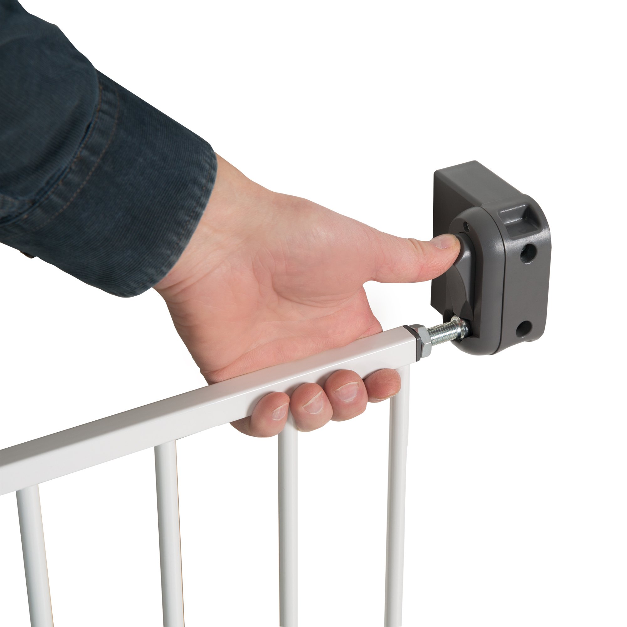 roba Cancelletto di Sicurezza per Porta "Easy Step", in Metallo, Extra Alto, Larghezza Variabile 60-97 cm, Bianco
