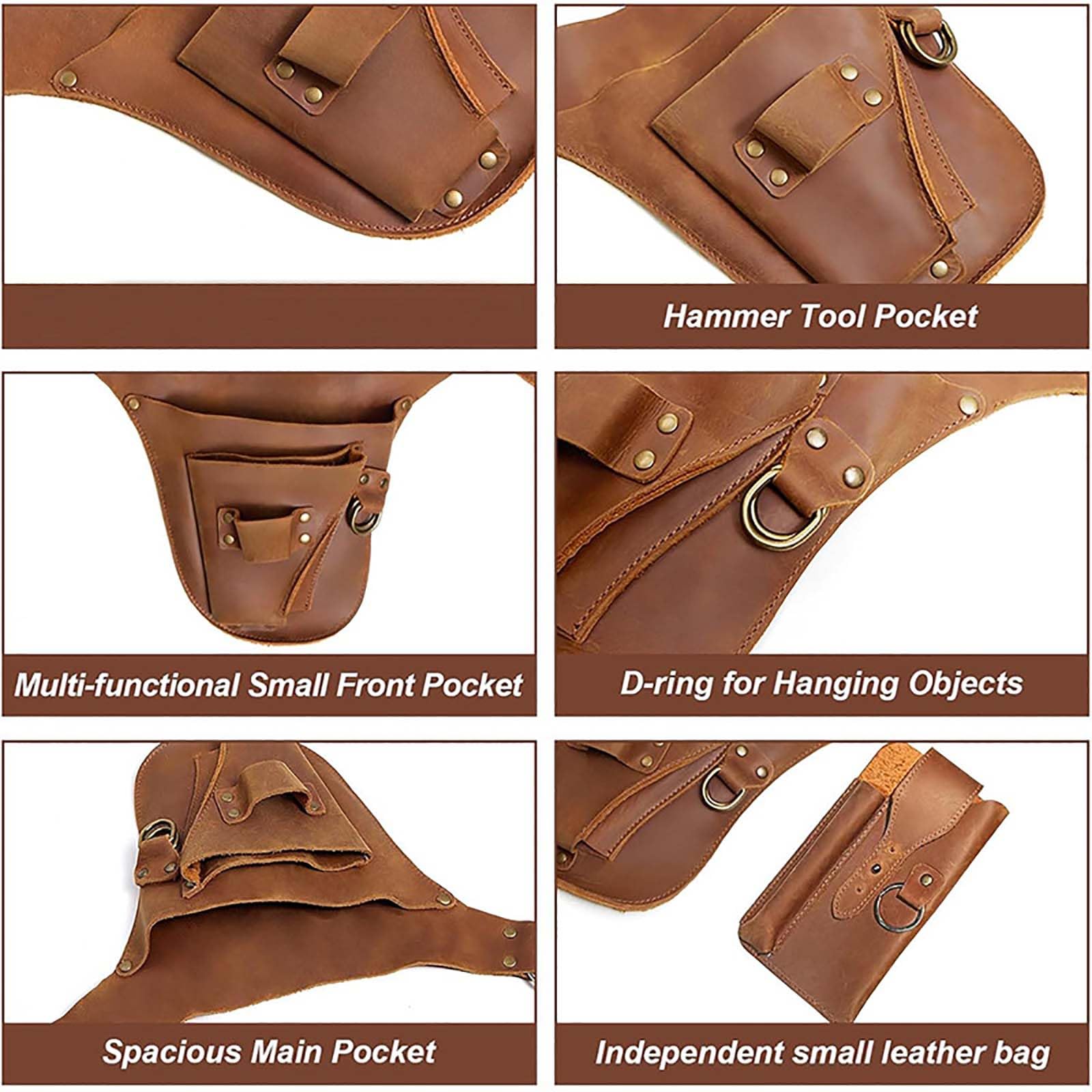 Ceinture à Outils de Jardinage, Petite Ceinture en Cuir, Cadeaux de Jardinage, Sac pour Femme, étui de Fleuriste, Trousse à Outils multifonctionnelle personnalisée, Marron Naturel