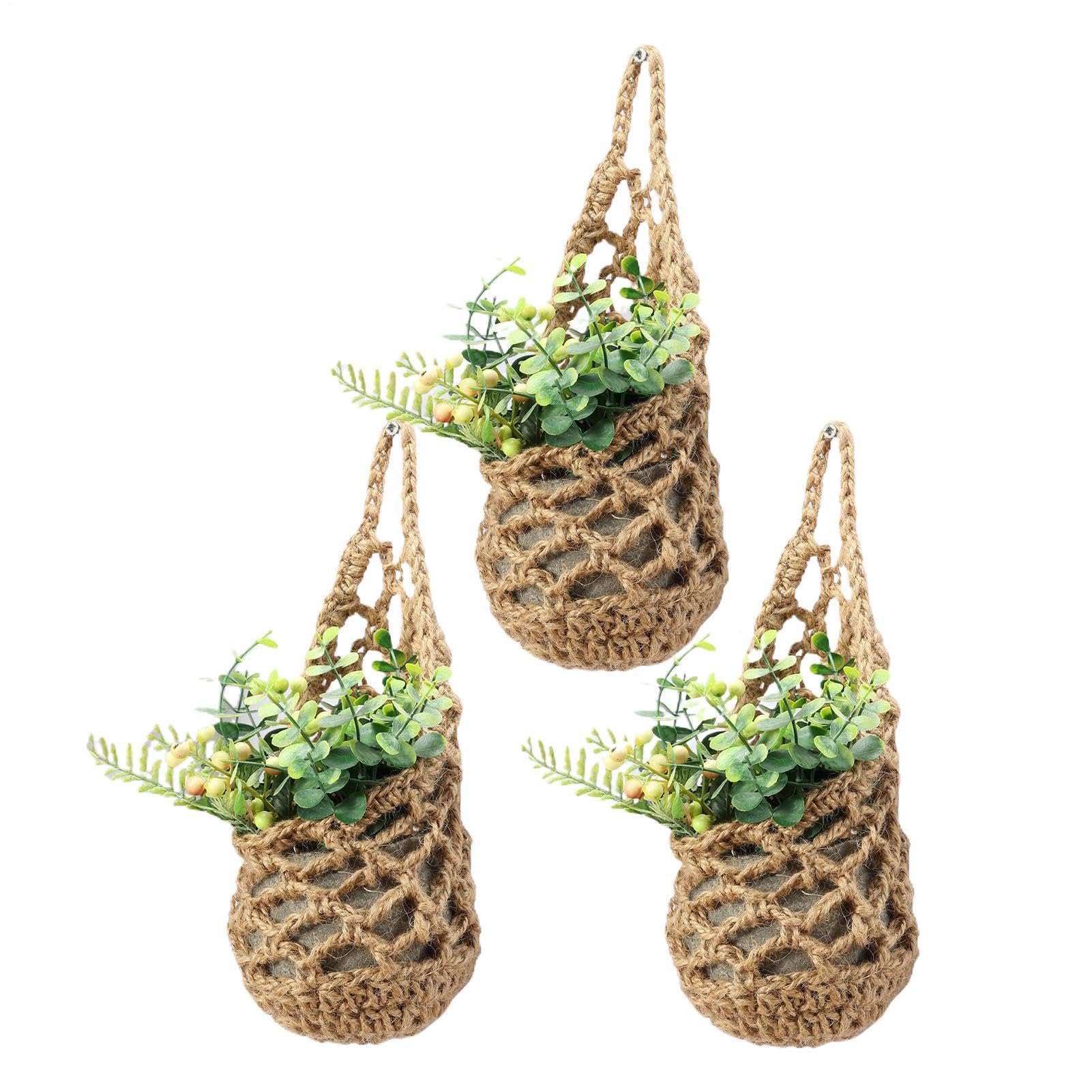 Panier de rangement tissé en coton bohème chic fait main pour maison