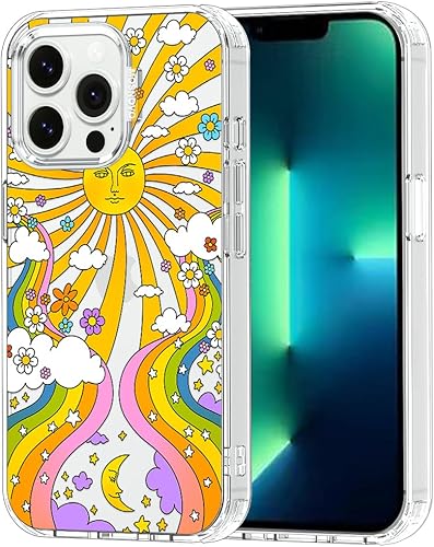 MOSNOVO Funda para iPhone 13 Pro, Buffertech protección contra caídas de grado militar de 6.6 pies tecnología antidespegar diseño de funda de TPU