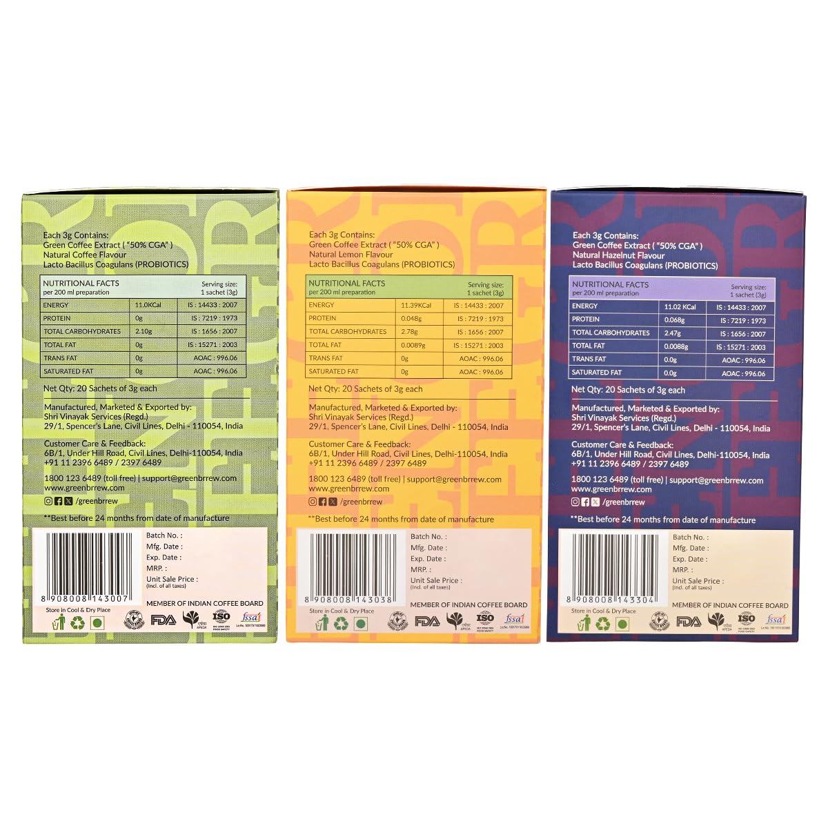 Greenbrrew Instant Green Coffee Combo, 20 Sachets & 60g Each 4