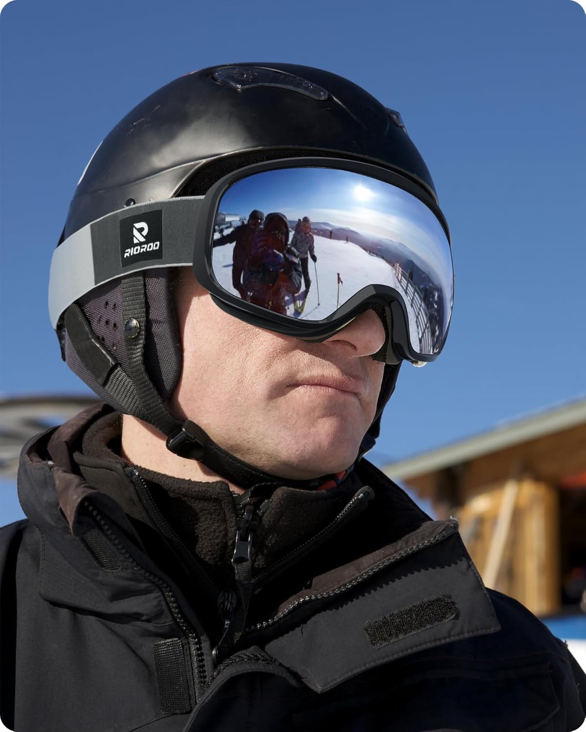 Ski Goggles Snowboard Goggles for Men Women Adults Youth,Over Glasses OTG/100% UV Protection/Anti-fog/Wide Vision A02-black/Silver(vlt 13.8%)