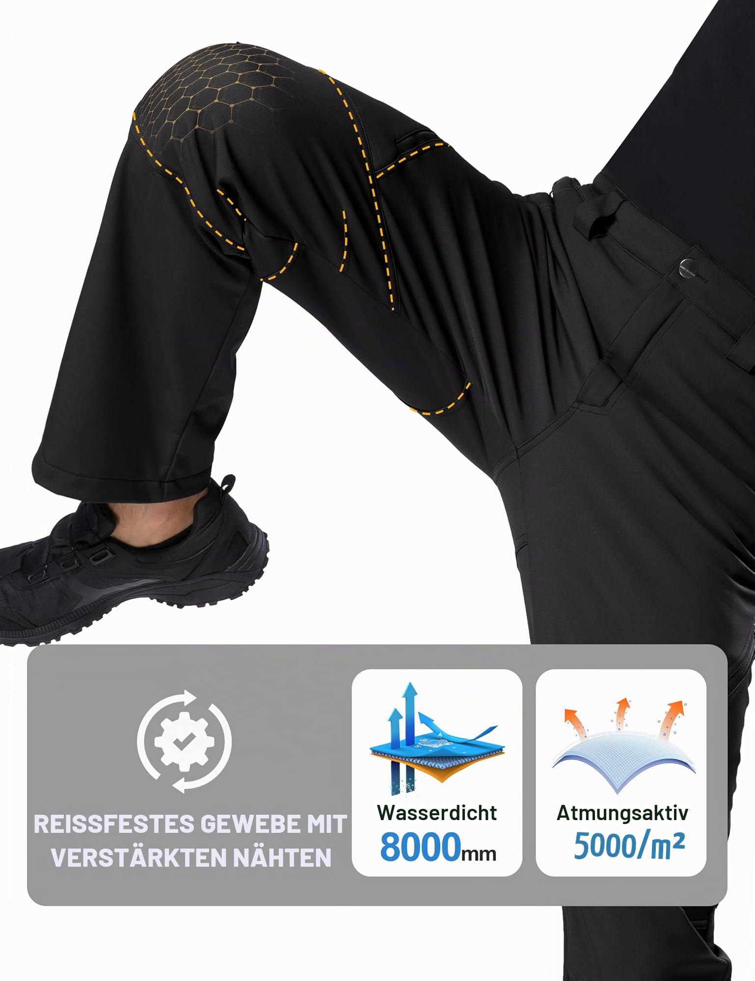 FREE SOLDIER Herren Winter wasserdichte Skihose Jagd Outdoor Hose Winddichte Thermohose Winterhose Softshellhose zum Klettern und Wandern