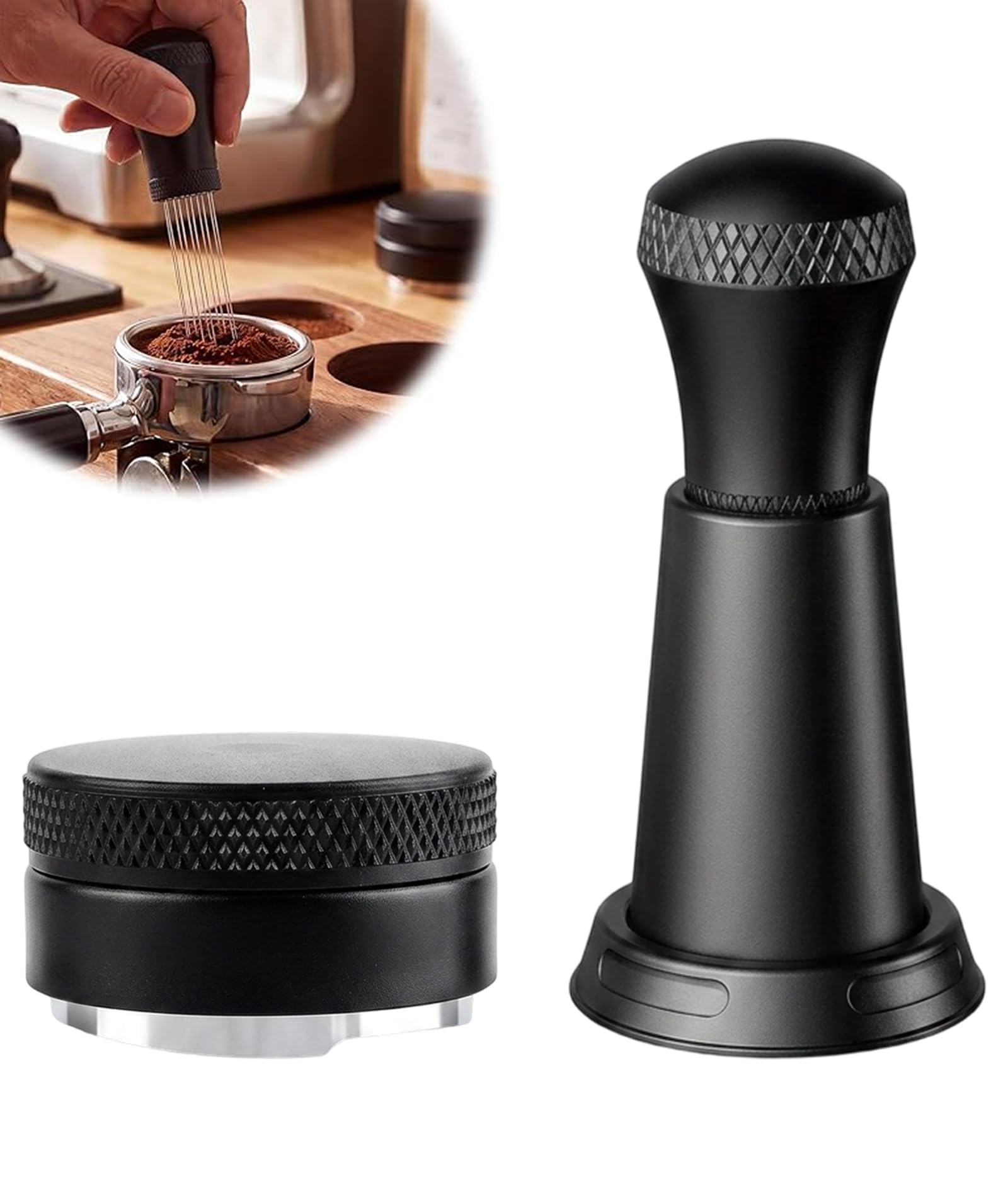 2-Piece 51mm Espresso Tamper and Coffee Needle Stirrer, Aluminum Coffee Distributor Tool and Espresso Accessories Set for Extraction Preparation-image-16