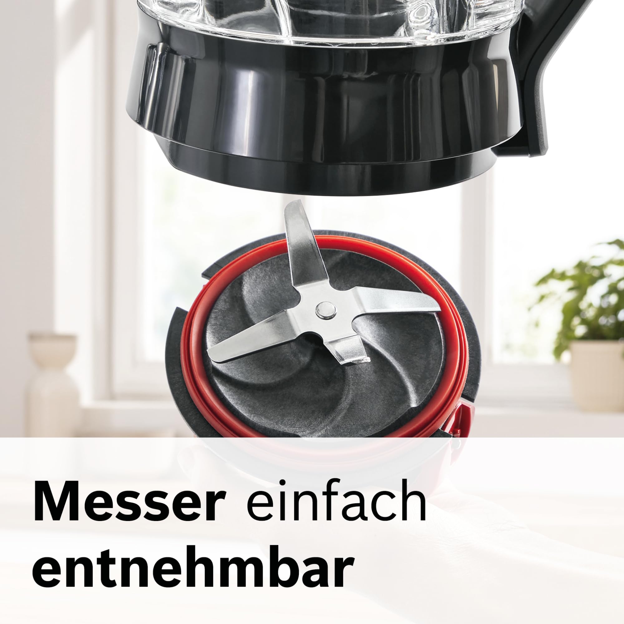Bosch Standmixer, Smoothie Maker, 30,000 U/min, 1200 W, Edelstahl-Messer, 1,5l ThermoSafe Glasbehälter, 0,6l ToGo-Flasche, Zerkleinerer, Made in Europe, VitaPower Serie 4 MMB6177S