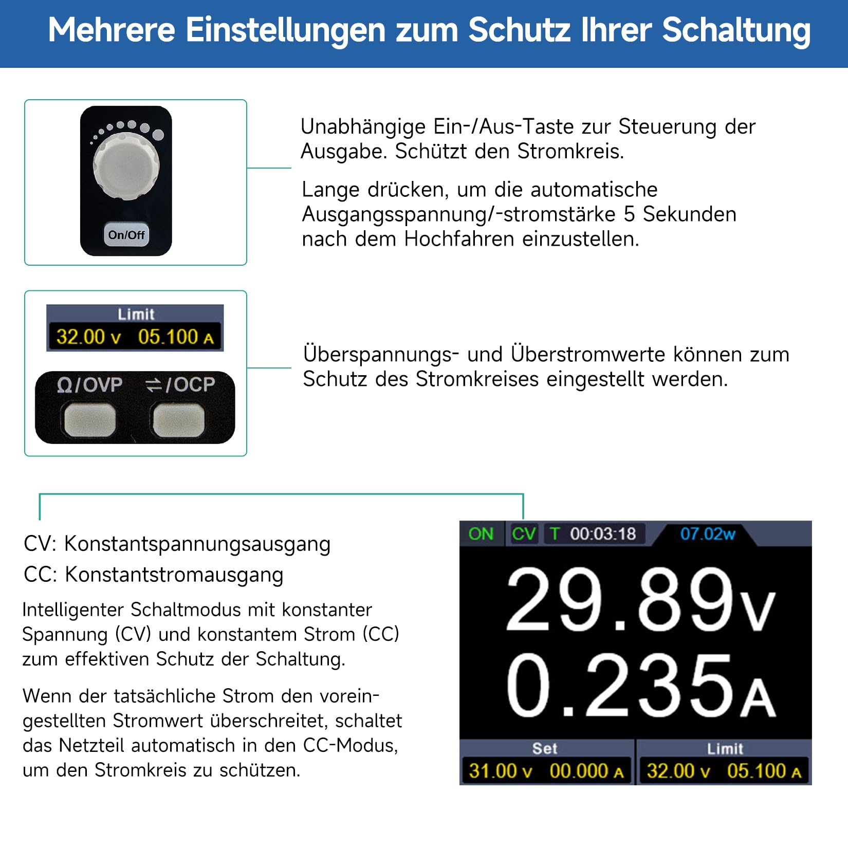 OWON SPM8205 Programmierbares Gleichstromnetzteil (0–80V, 0–20A) mit 4½-stelligem Multimeter,500W Ausgangsleistung, hoher Auflösung (10mV/1mA),USB/RS232/LAN&SCPI Unterstützung für Industrie und Labor