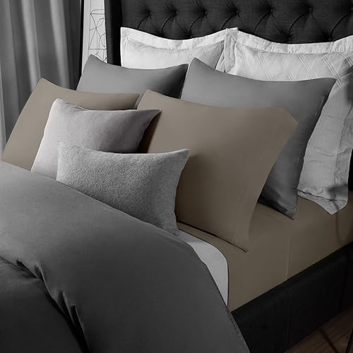 Briarwood Home - Juego de sábanas en tejido de jersey, 4 piezas de 100% algodón, juego de cama de lujo transpirable, sábana bajera alta y de ajuste