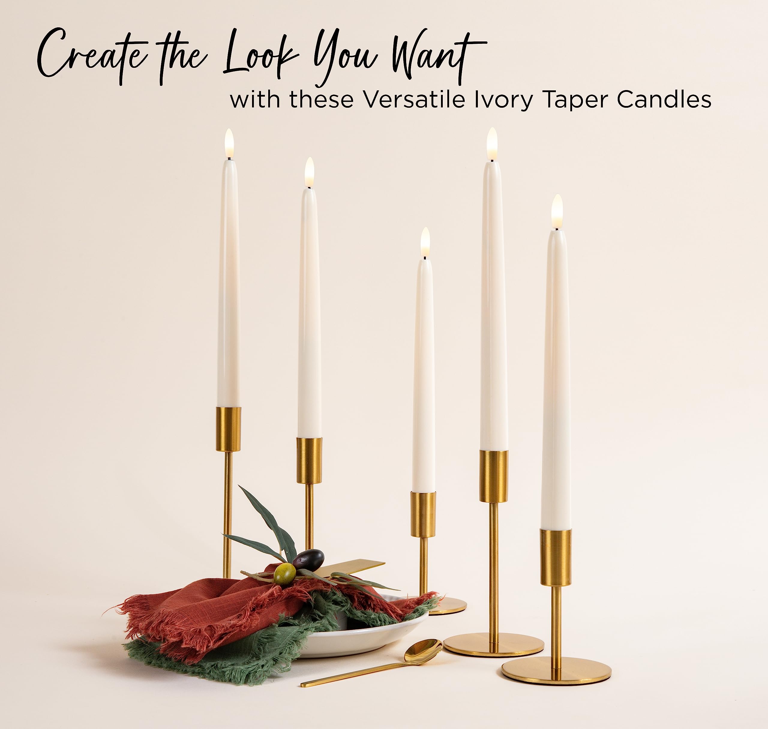 Enchanted Spaces Set Of 10 Flameless LED Ivory 10 Taper