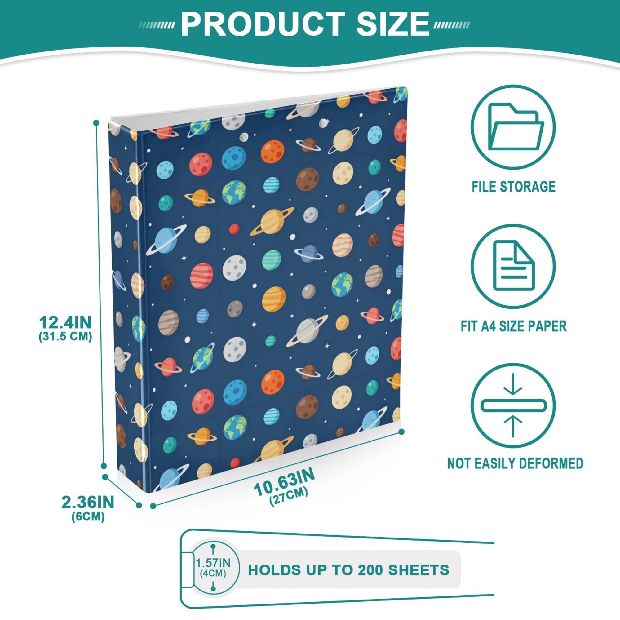Raccoglitore a 3 anelli da 2,5 cm e mezzo con tasche interne, confezione da 1/2 raccoglitori per studenti universitari con copertina rigida