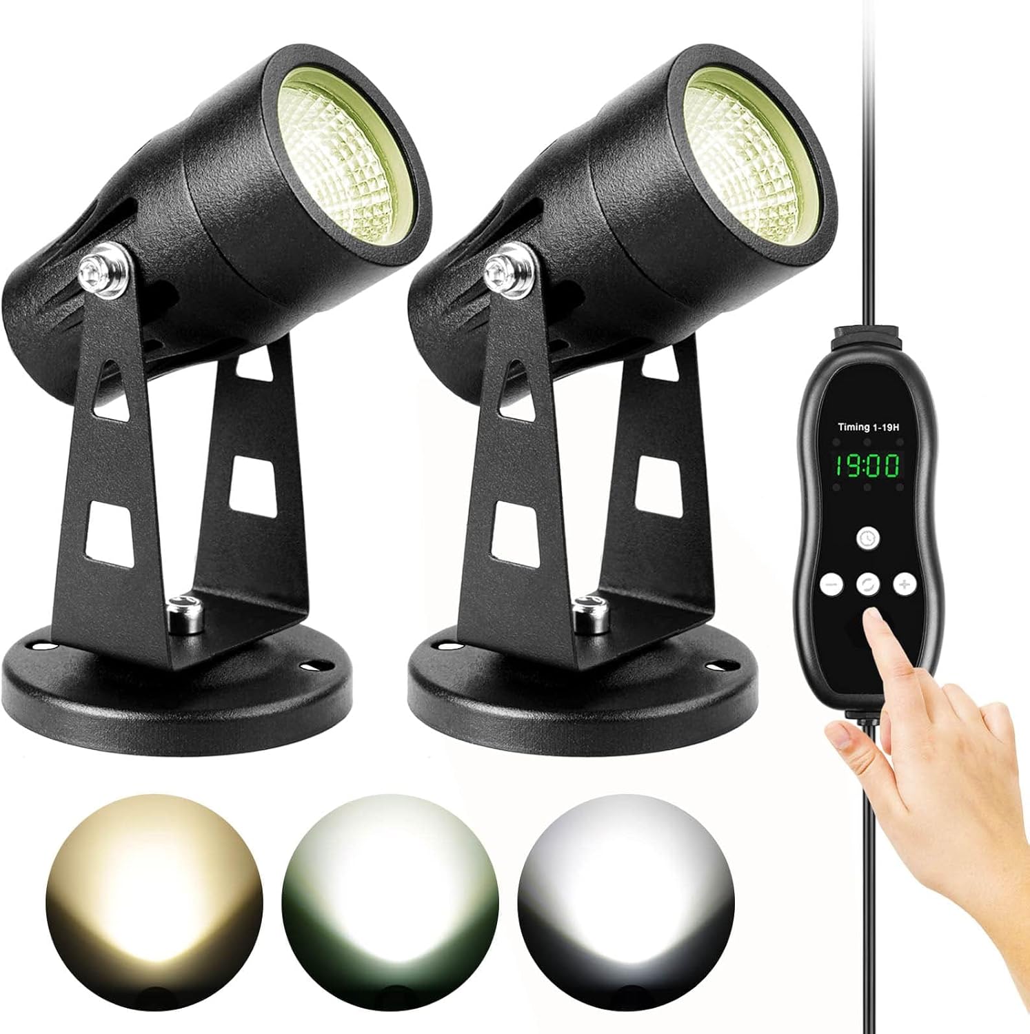 Lampolar 2 Pack Dimmable Spot Lights Indoor with Timer, 3000K/4000K