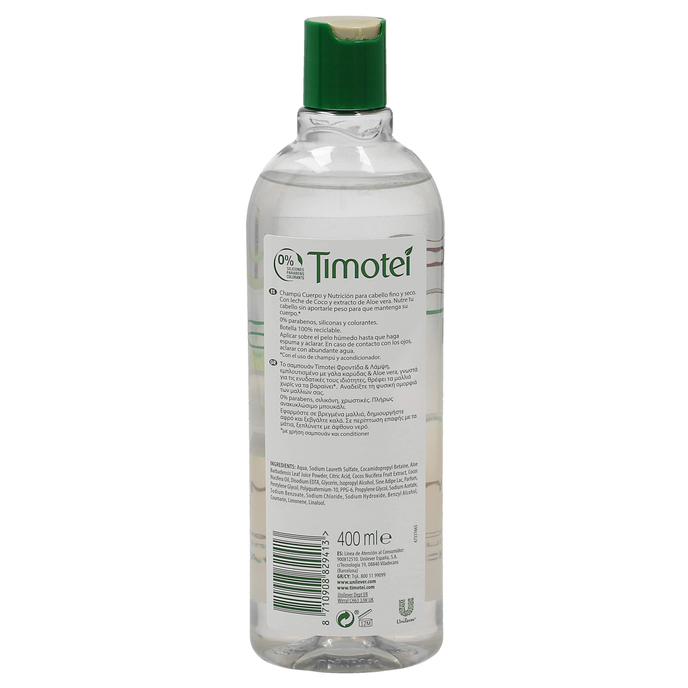 Timotei Champú Hidratant Coco 400Ml C/12