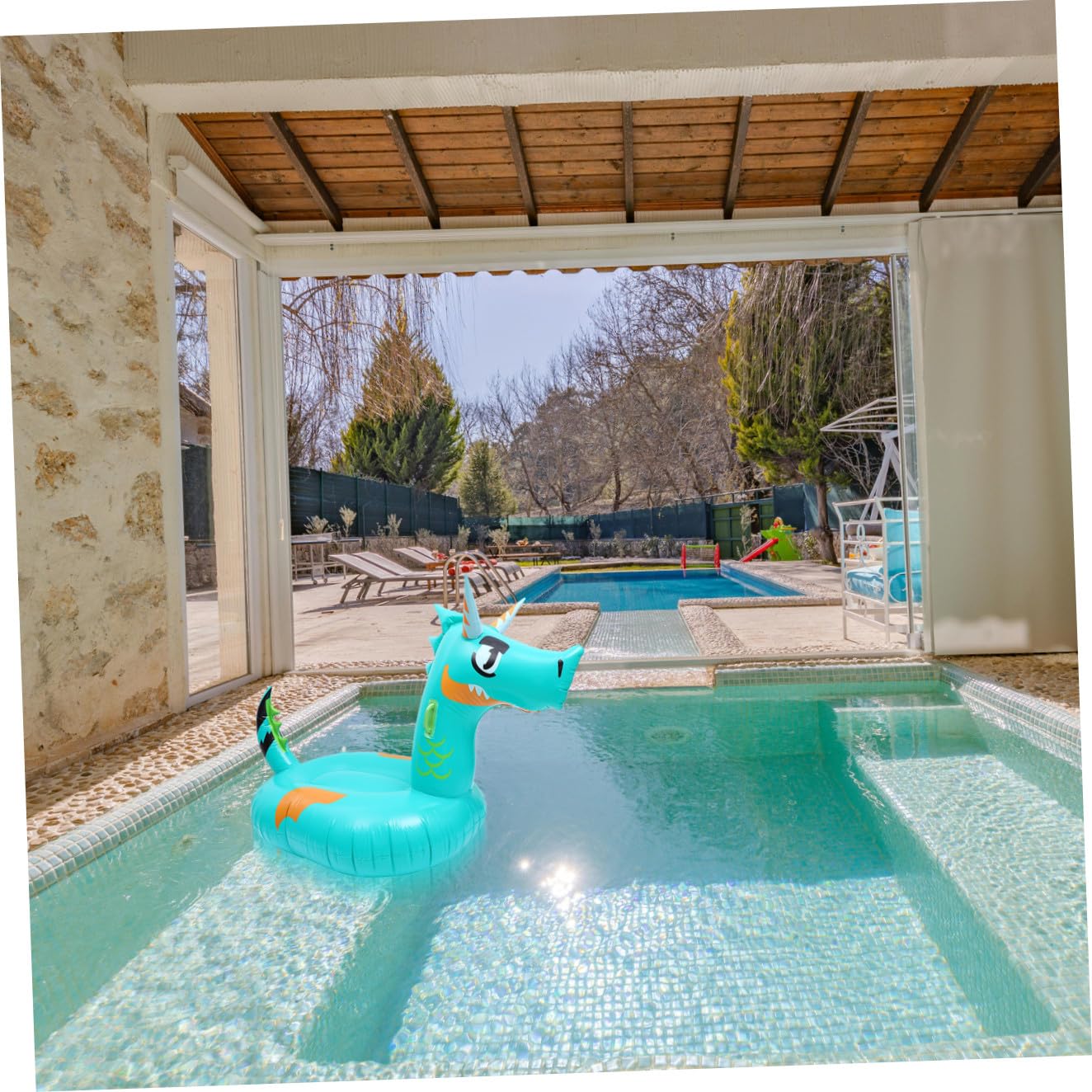 TOYANDONA Tappeto Galleggiante Gonfiabile Forma Di Drago Per Adulti Materia Resistente e Leggera Per Piscine e Relax Estivo