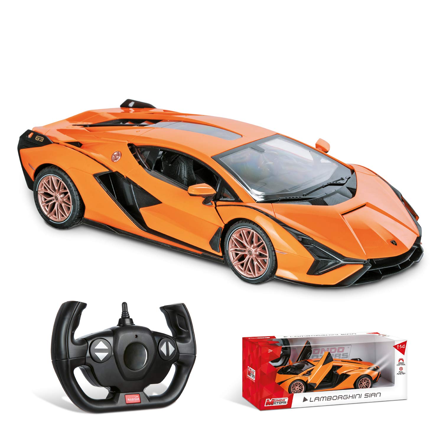 Mondo Motors, LAMBORGHINI SIAN, Modello in Scala 1: 14, fino a 10 km/h di Velocità, Auto Giocattolo per Bambini 63661