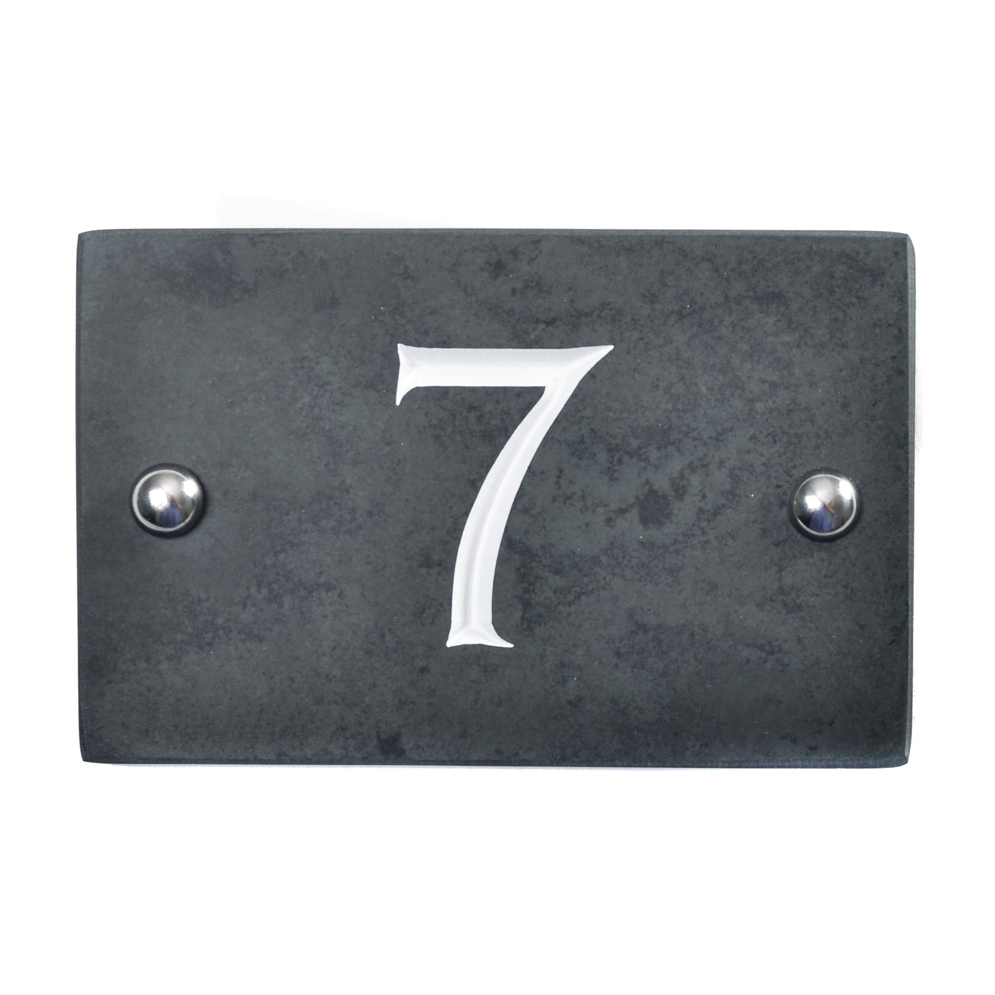 slate engraved house number 7 — image 1