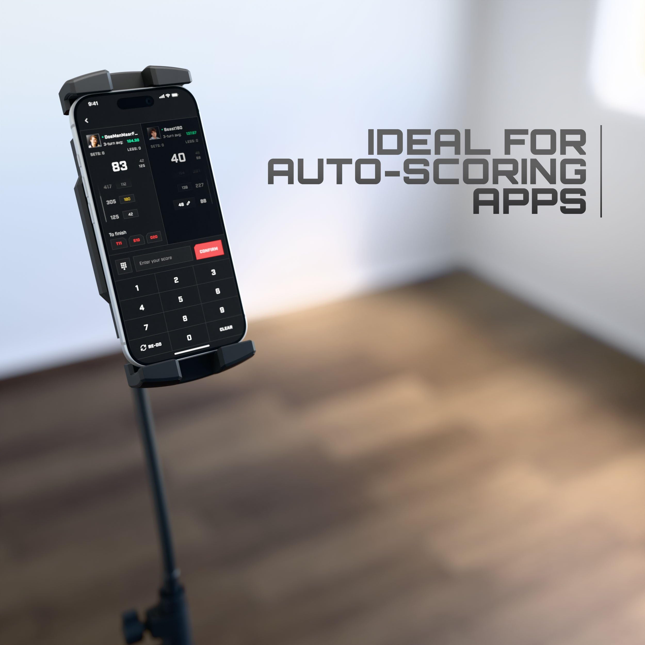 KOTO – Supporto da Pavimento per Smartphone e Tablet, Braccio Flessibile, Altezza Regolabile, Rotazione a 360°, Compatibile con Telefoni e Tablet