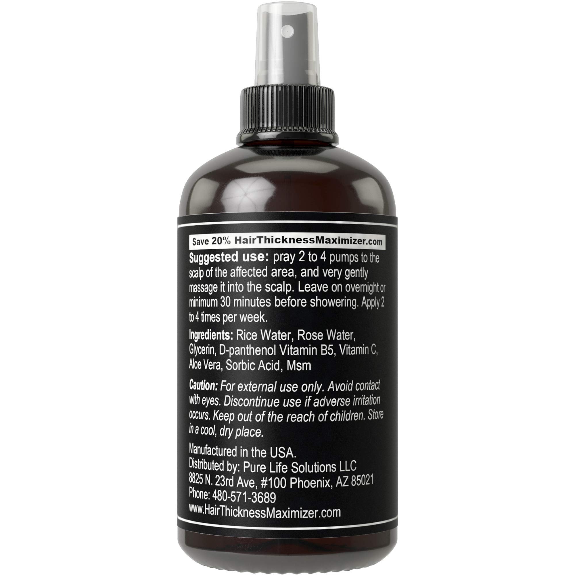 Rice Water Hair Growth Spray. Vegan Hair Thickening Moisturizing