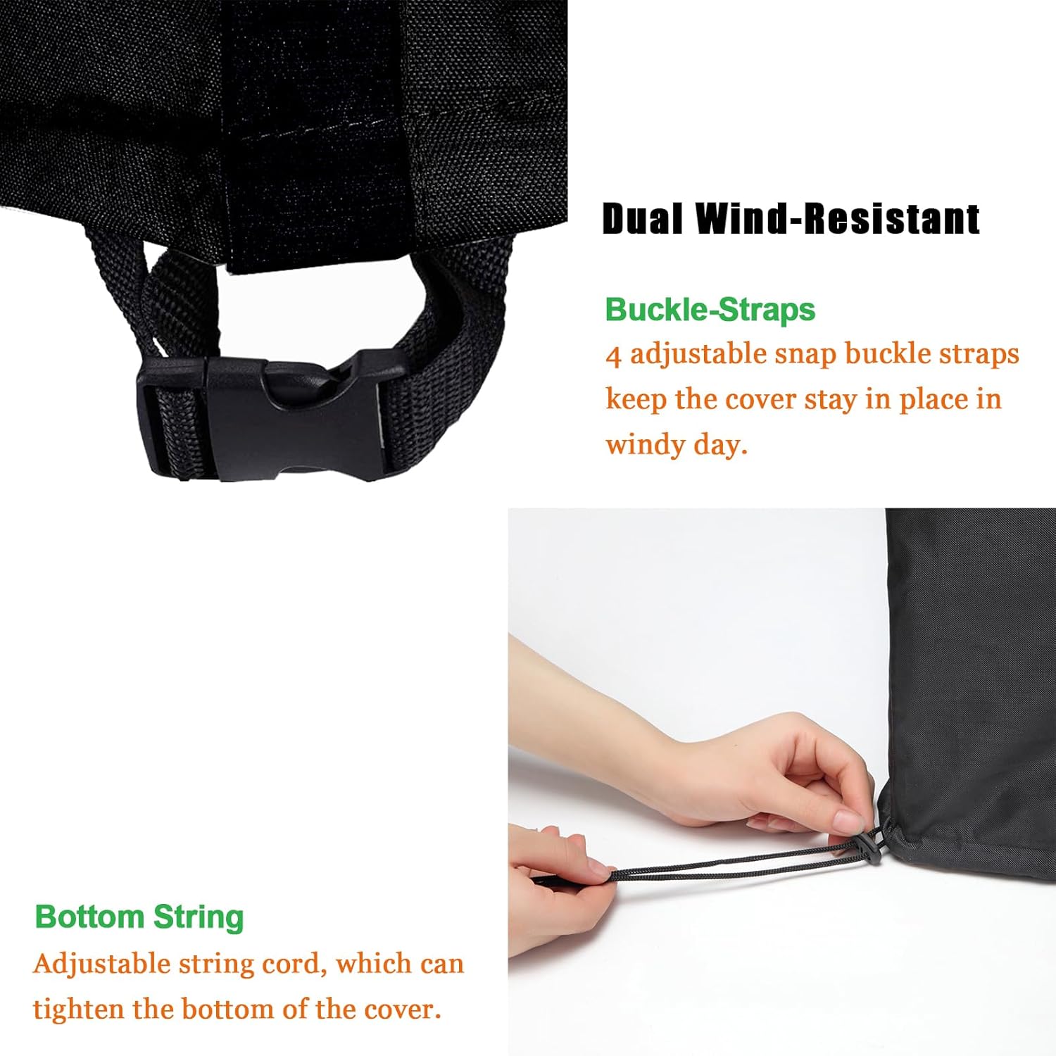 WOMACO Patio Furniture Cover Set, Waterproof Outdoor Cover, Black, for 4 Piece Set