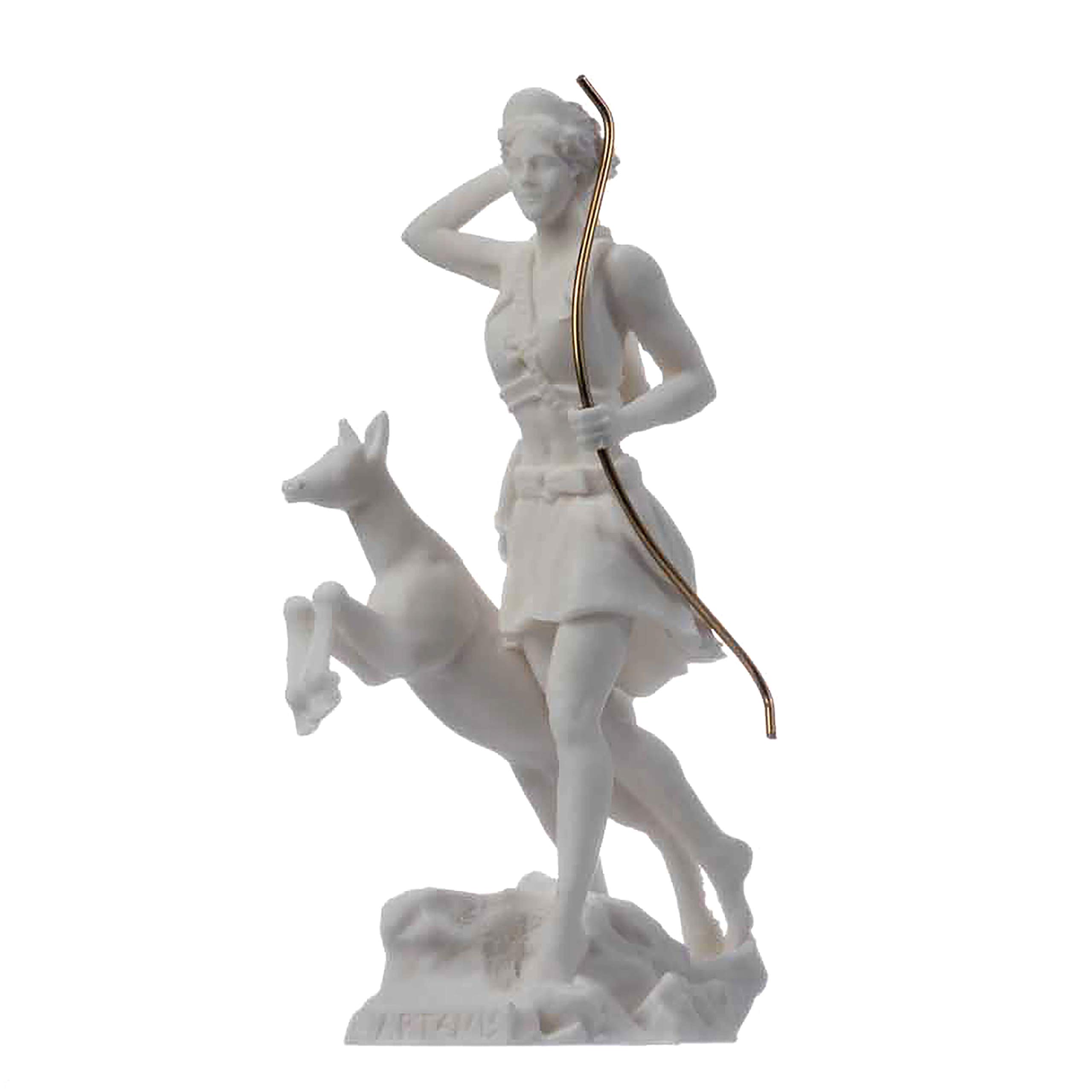 Beautifulgreekstatues White Goddess Artemis Diana Greek Statue Nature Moon Alabaster 6.69"