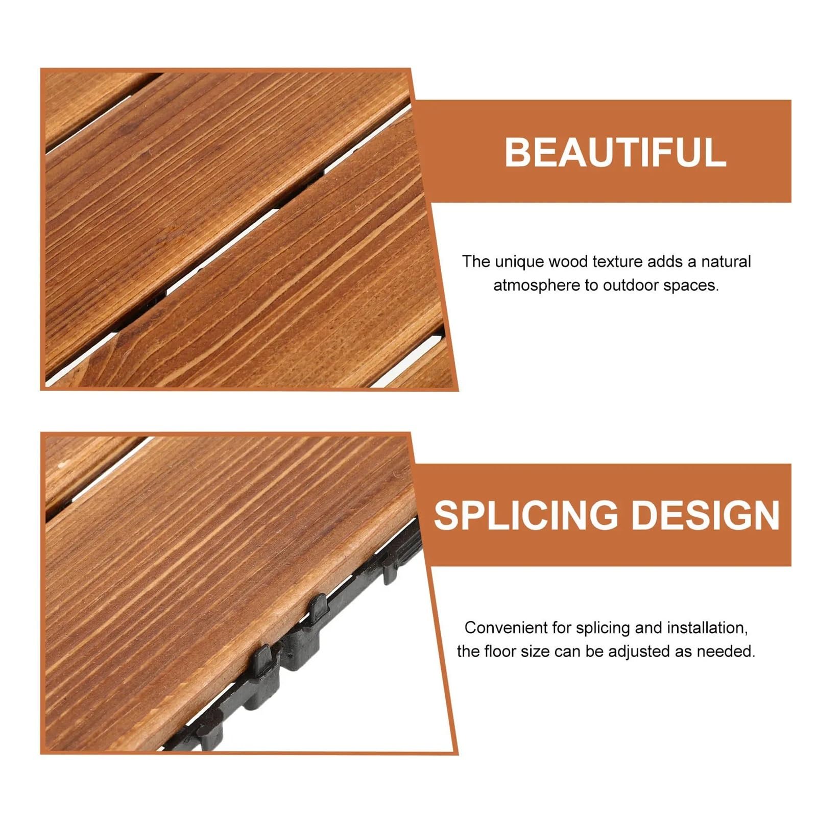Baldosa Madera Carbonizada Multiusos Exterior