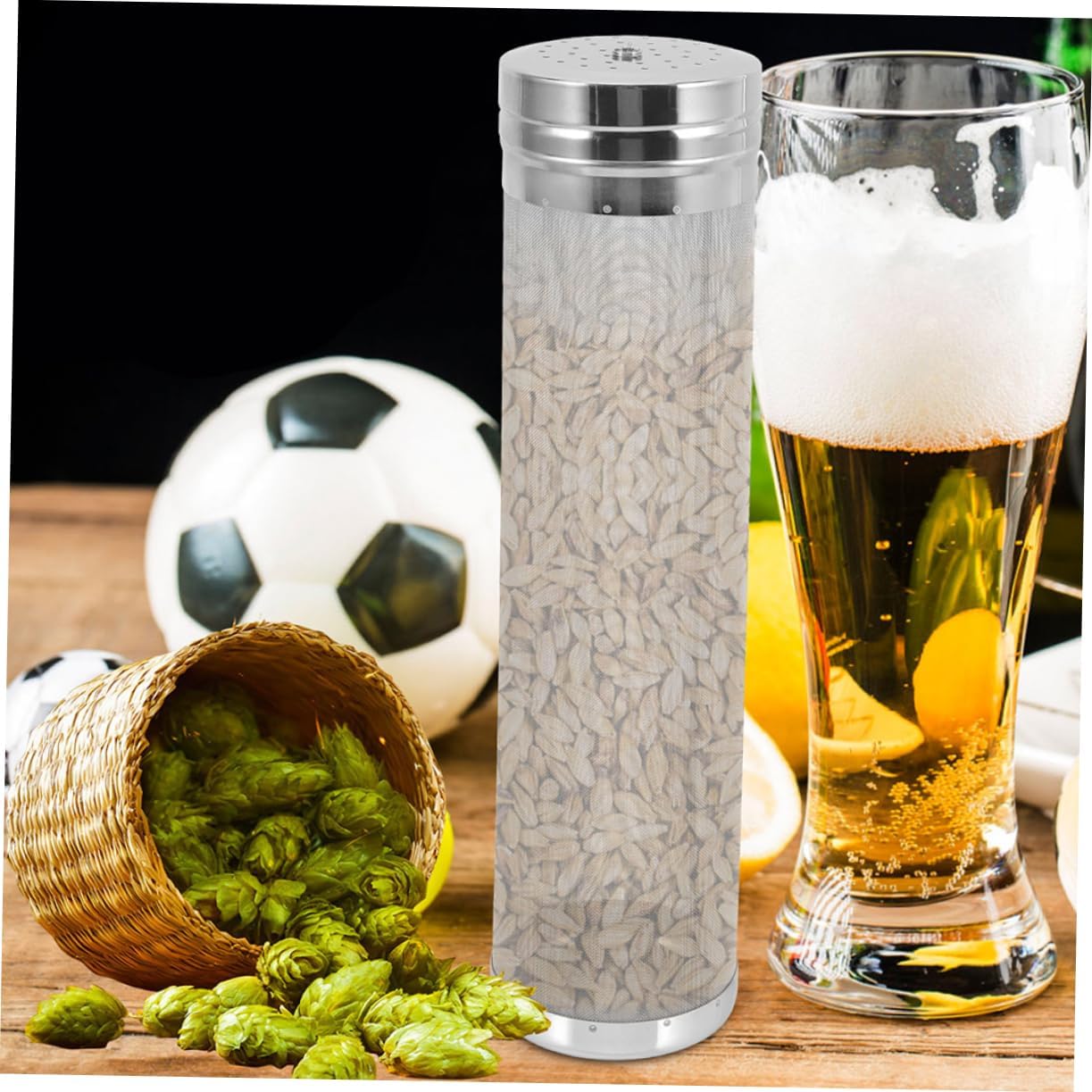 Stainless Steel Beer Filter Cylinder Lid 7x29cm Home Brewing