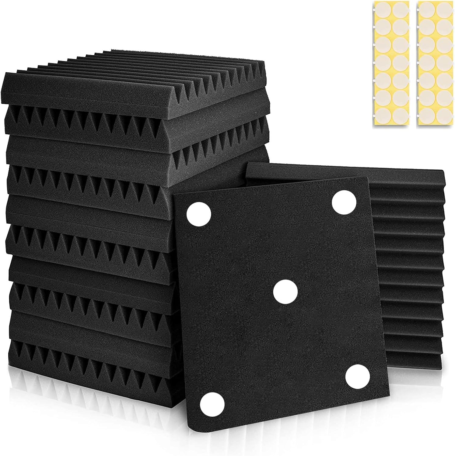 12 Pack Acoustic Panels, 2" X 12" X 12" Sound Proof Foam