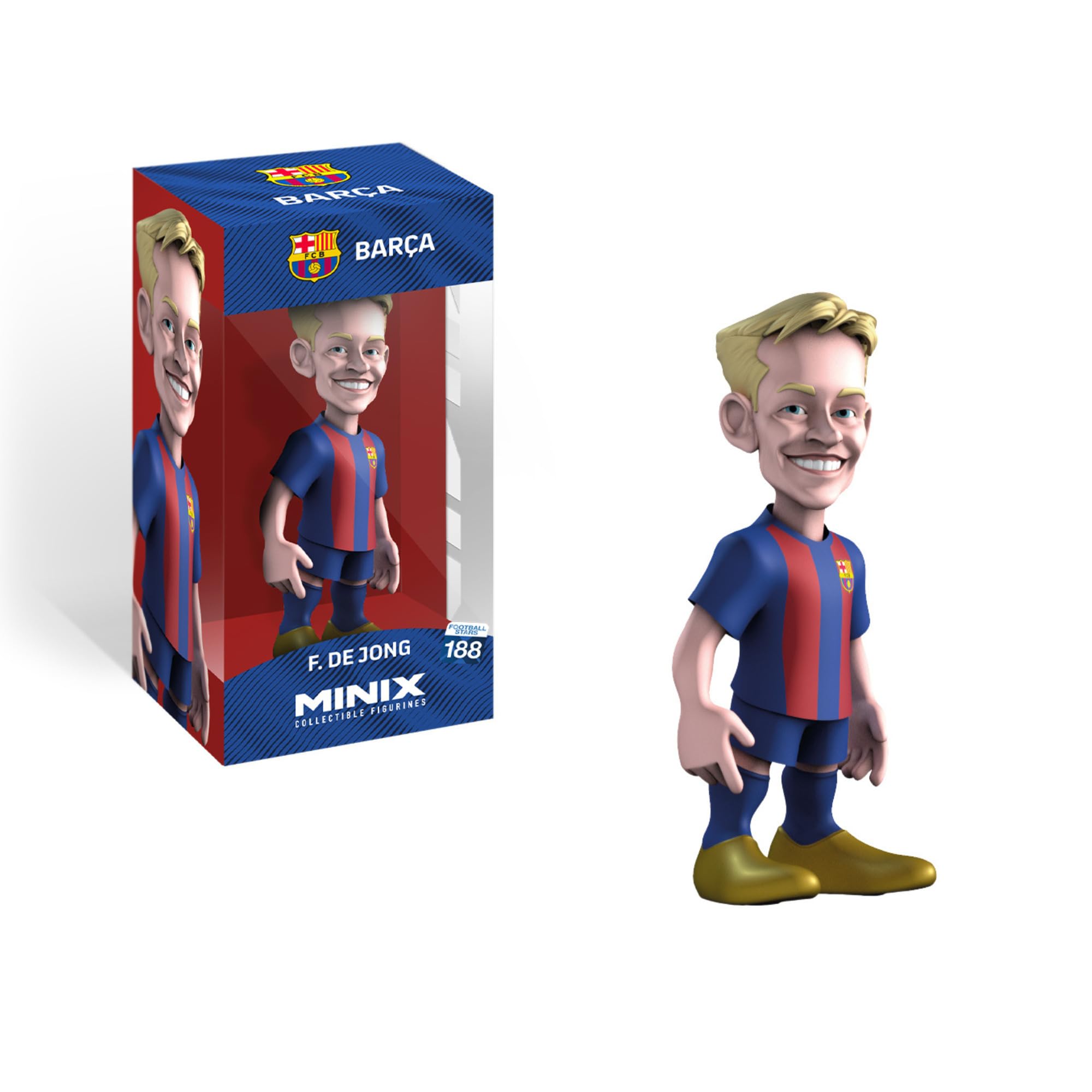 MINIX - Football Stars #188 - FC Barcelone - Frenkie De Jong 21 - Collectionner Figurine 12 cm